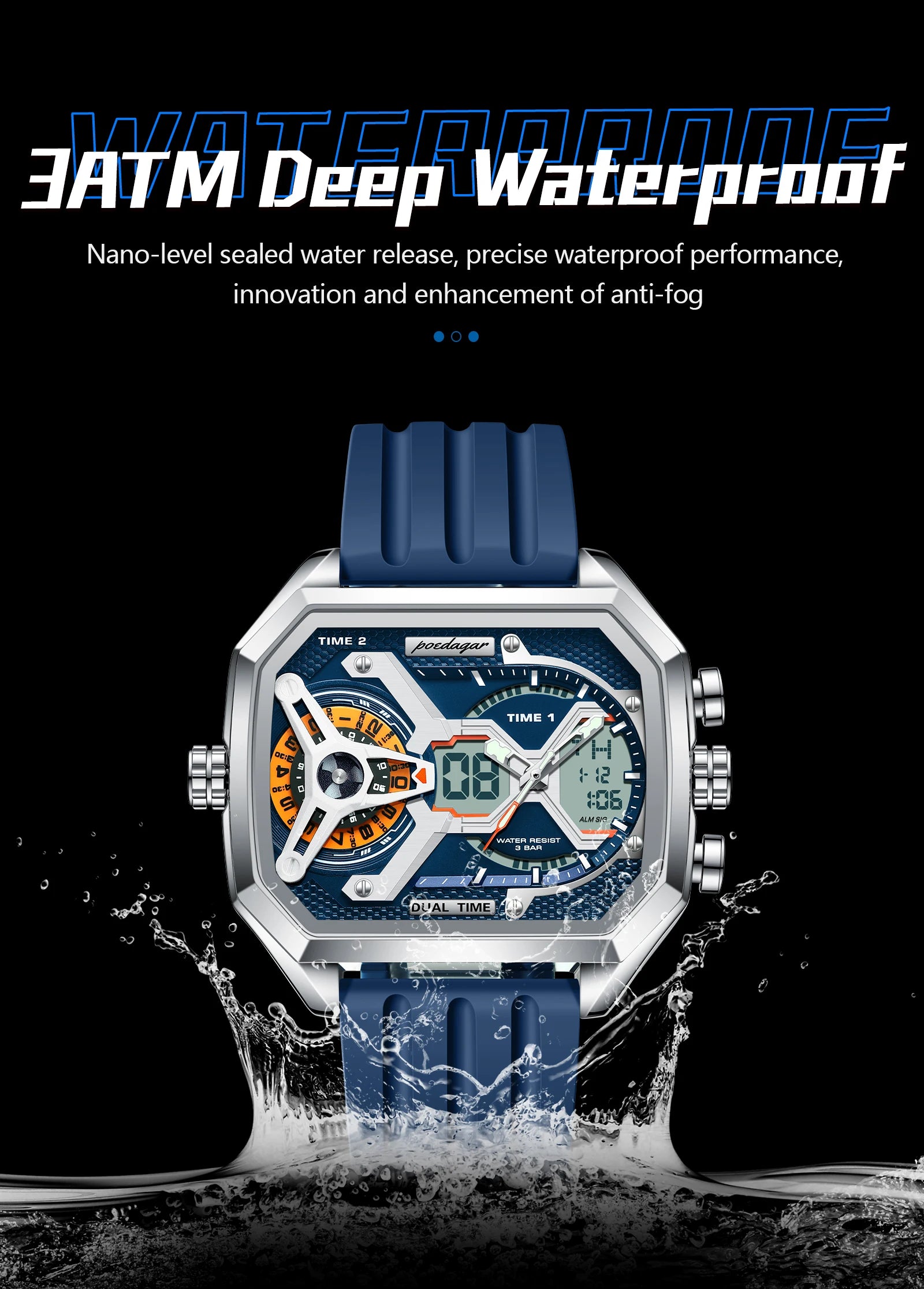 S-OctoTal Top Luxury Men Watch LED SILVER Brand Watch