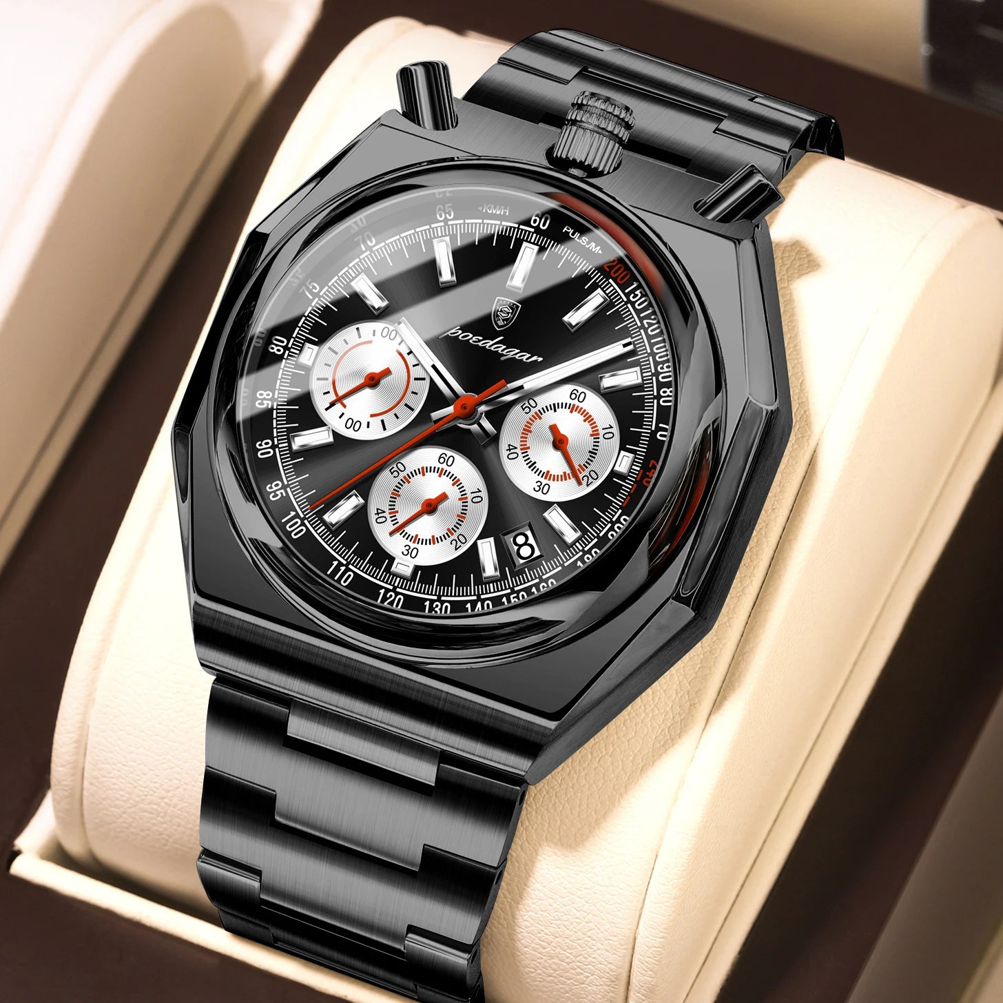 S-3Globe Luxury Chronograph Watch SILVER Brand Watch