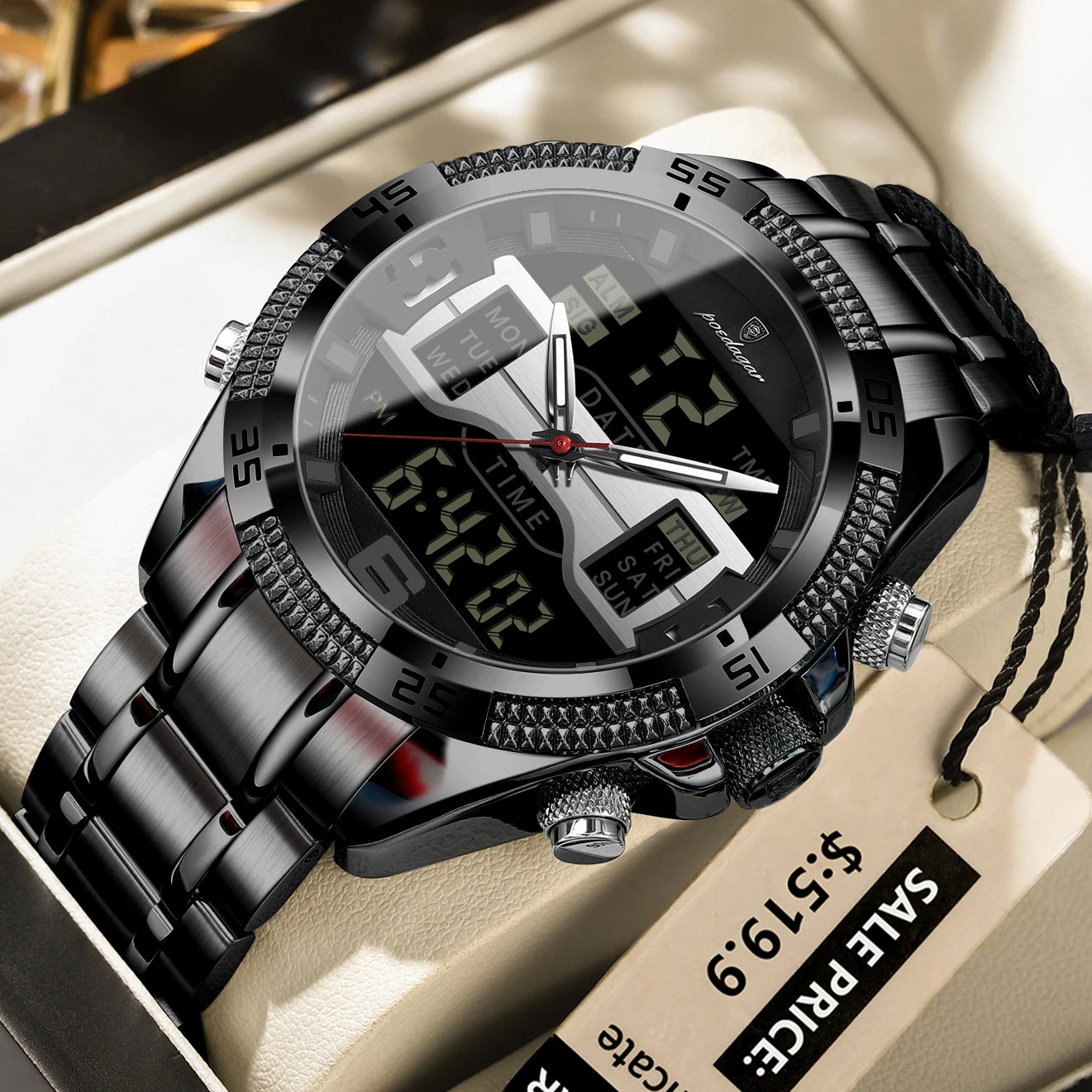 S-Digital Watch Luxury Digital Week SILVER Brand Watch
