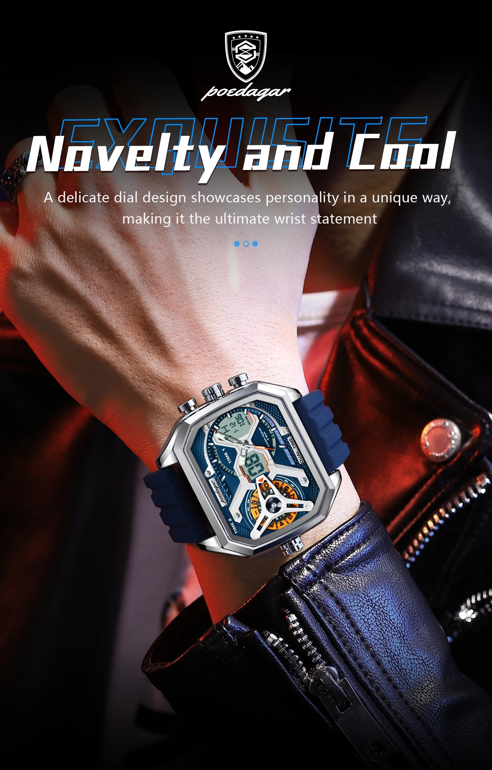 S-OctoTal Top Luxury Men Watch LED SILVER Brand Watch