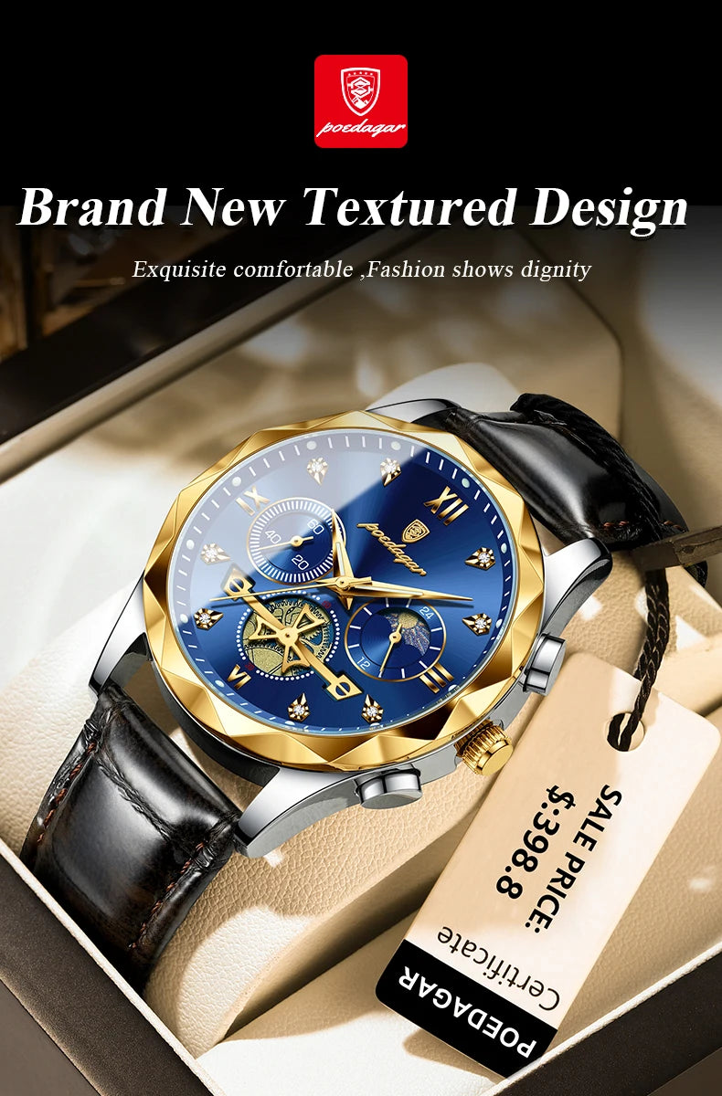 S-Legleather Luxury Watch SILVER Brand Watch