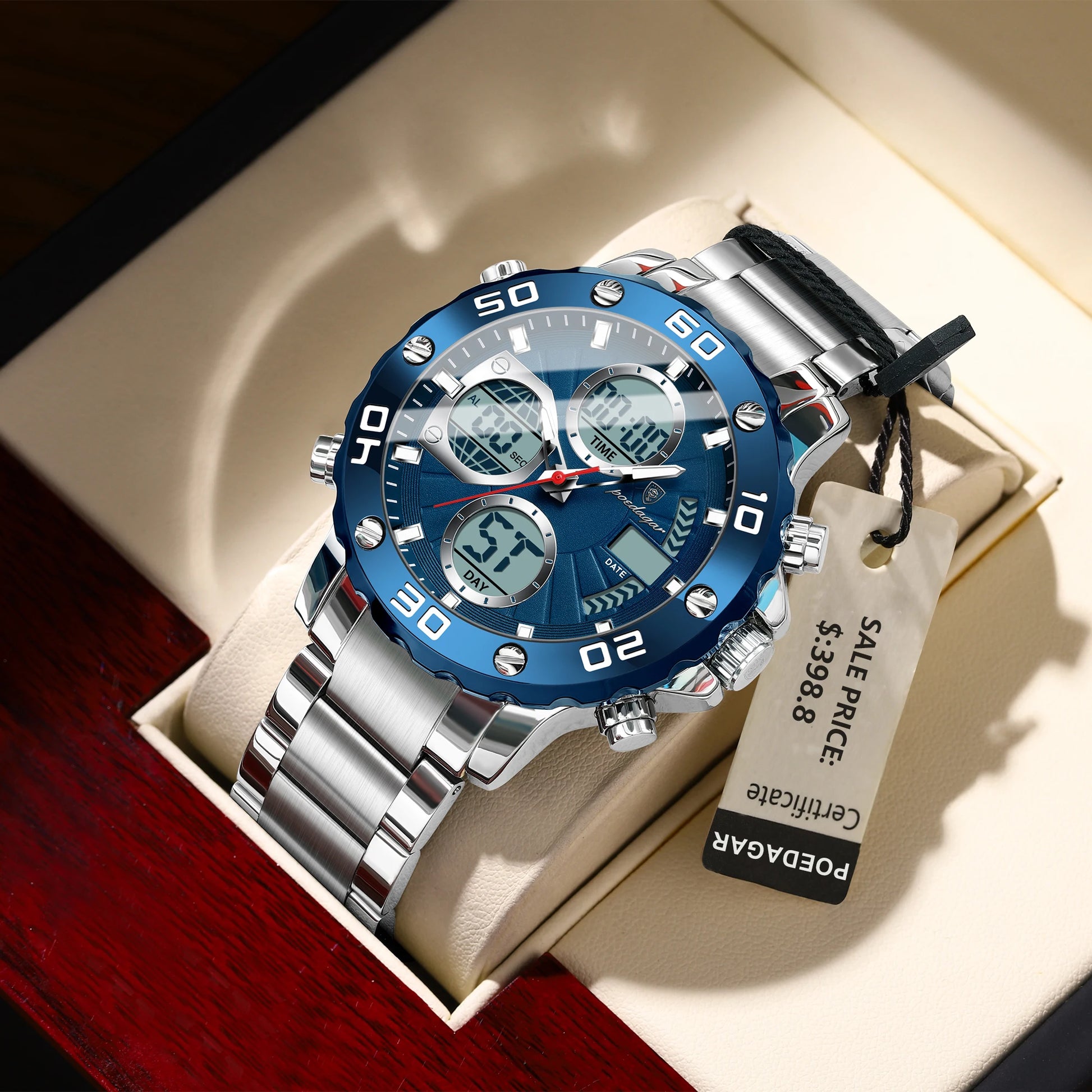 S-Digital Luxury men watch SILVER Brand Watch