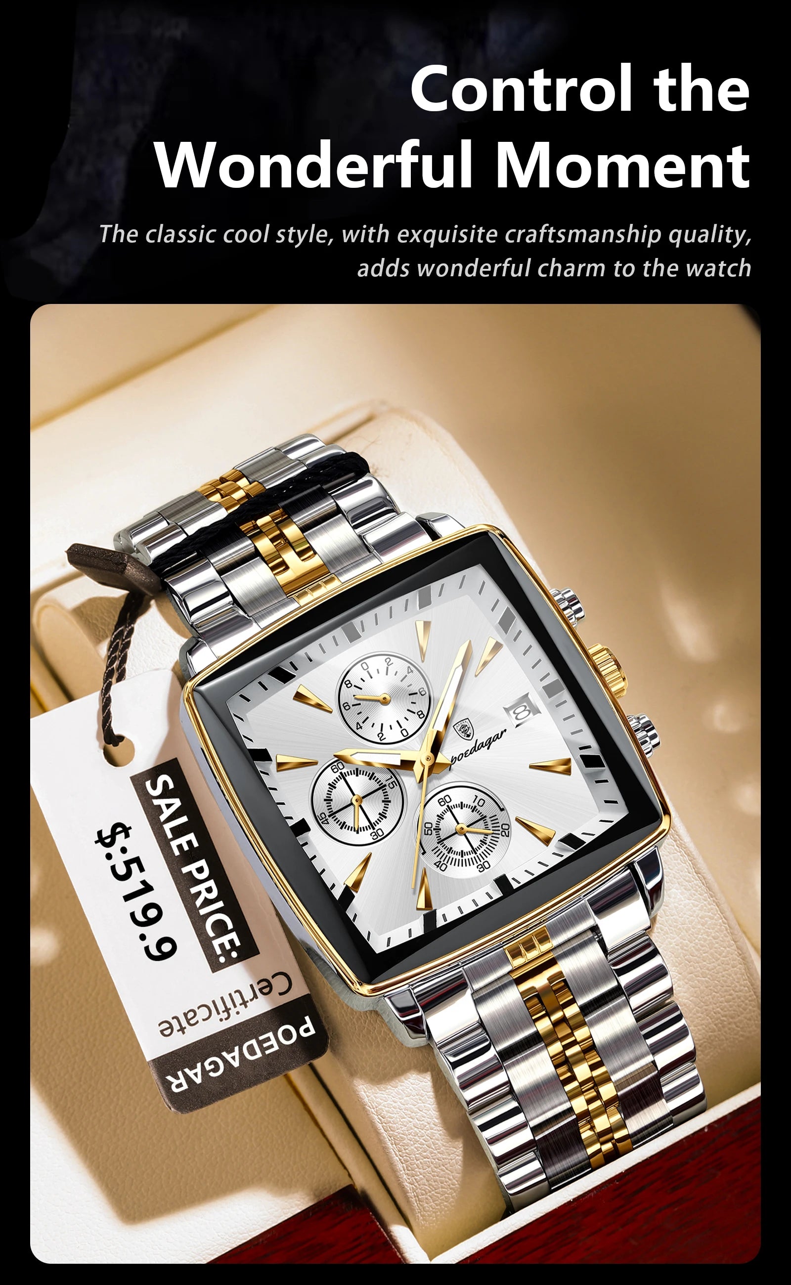 S-Squared Chronograph Luxury Watch SILVER Brand Watch