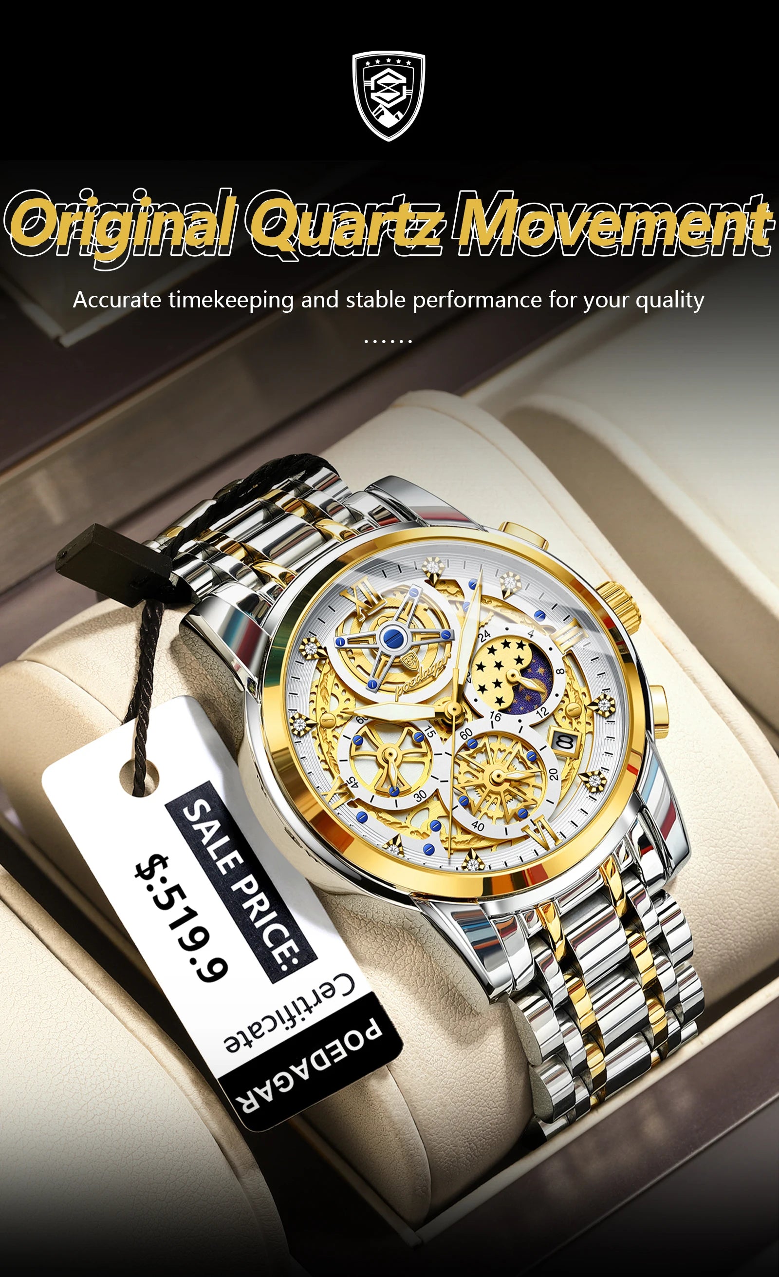 S-Stamine Luxury Watch SILVER Brand Watch