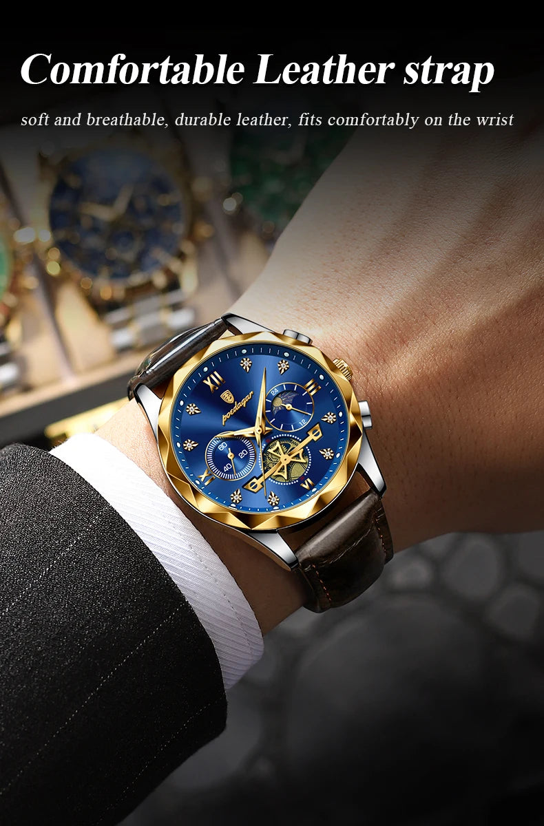 S-Legleather Luxury Watch SILVER Brand Watch