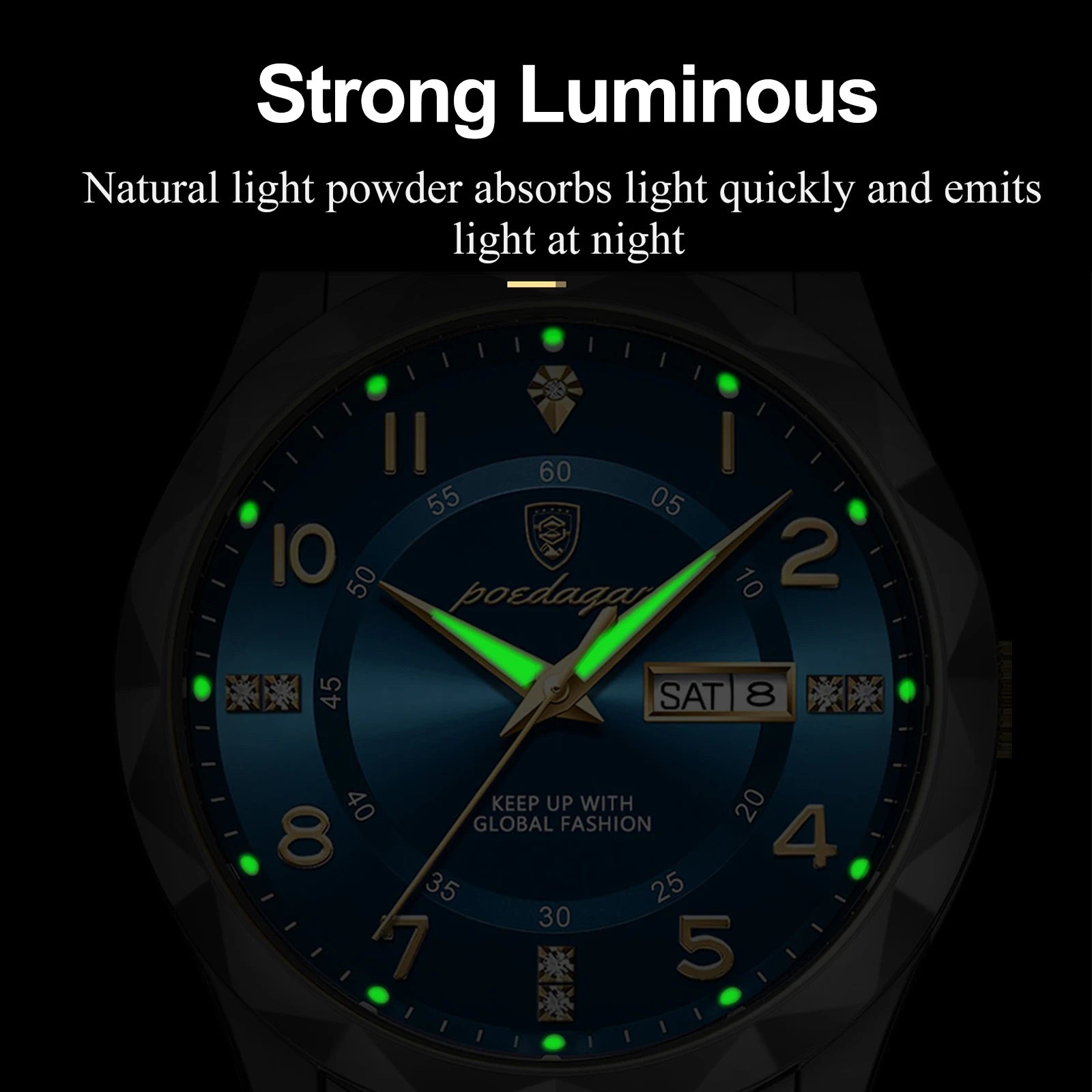 Luxury Men Luminous Wristwatch SILVER Brand Watch