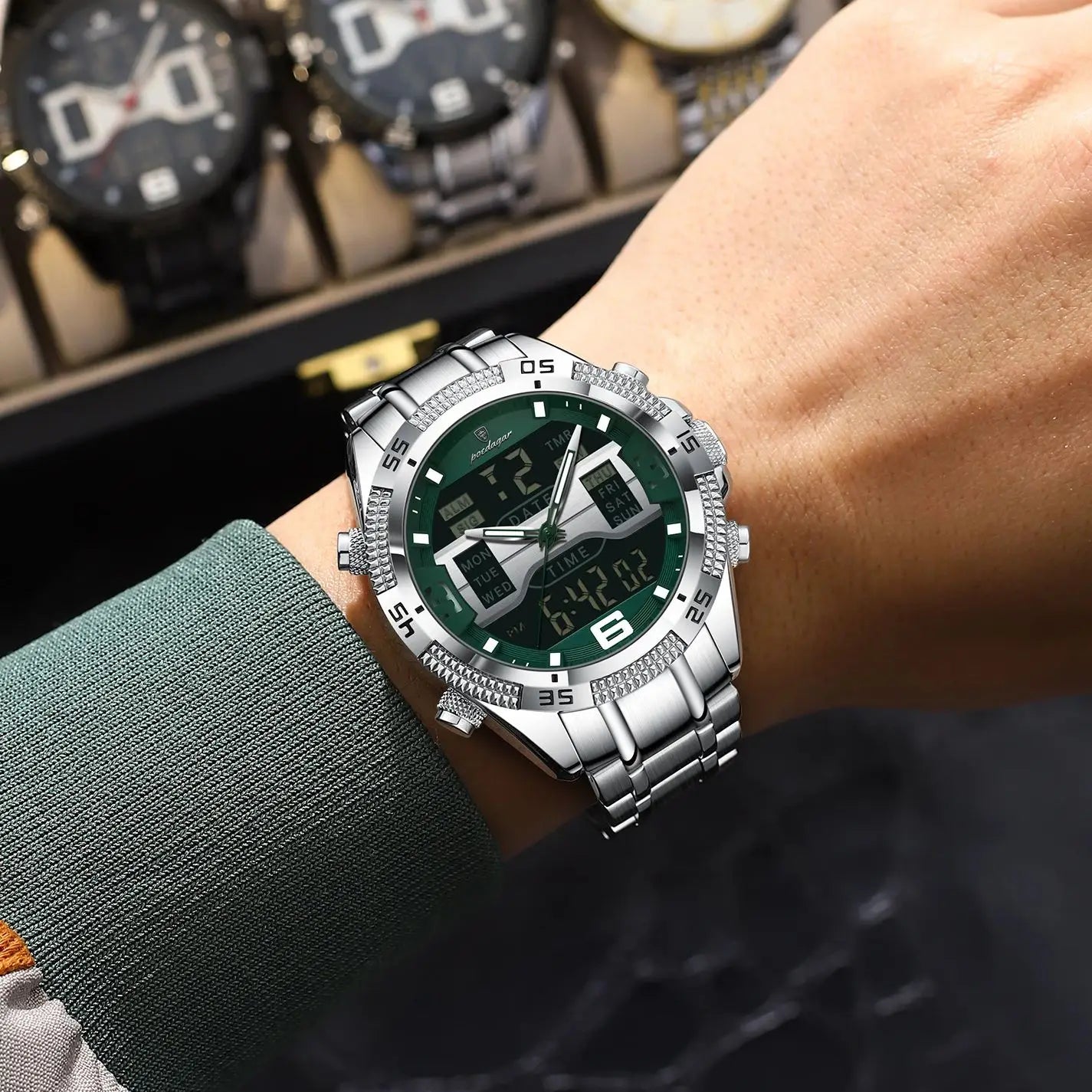 S-Digital Watch Luxury Digital Week SILVER Brand Watch