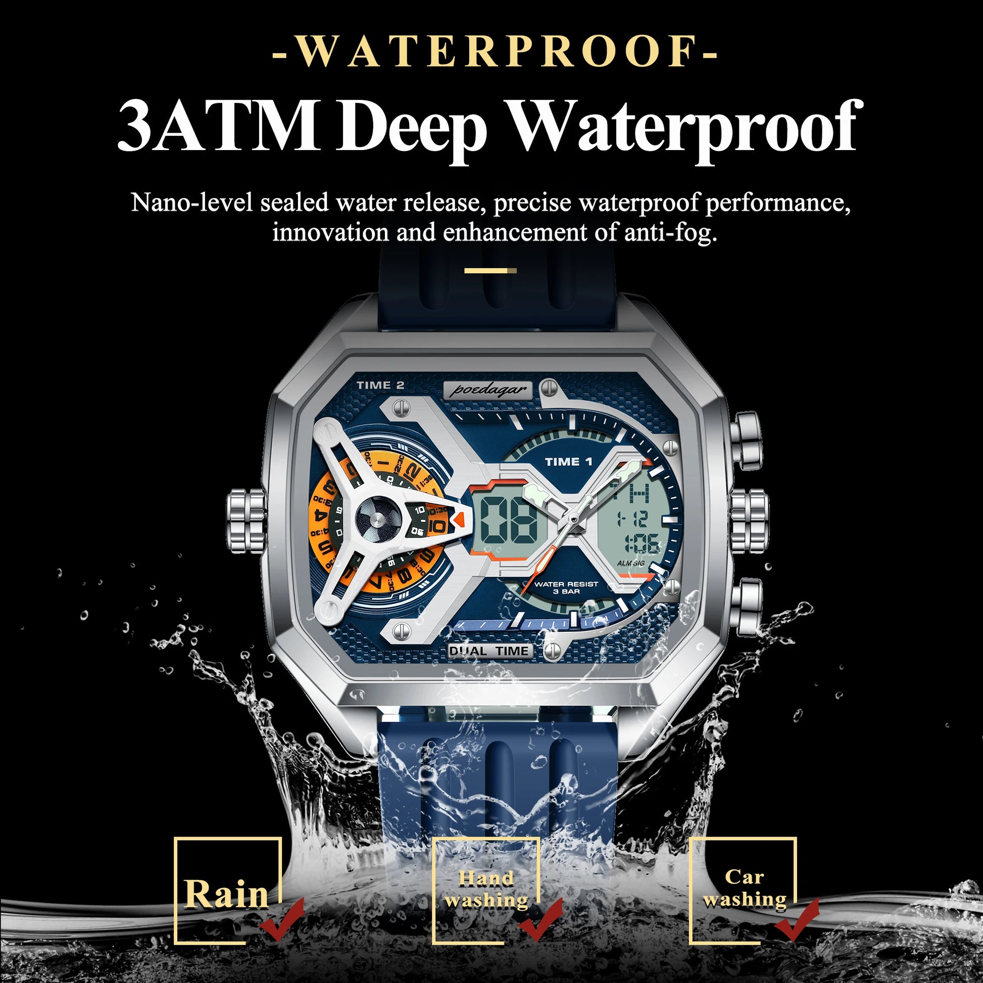 S-OctoTal Top Luxury Men Watch LED SILVER Brand Watch