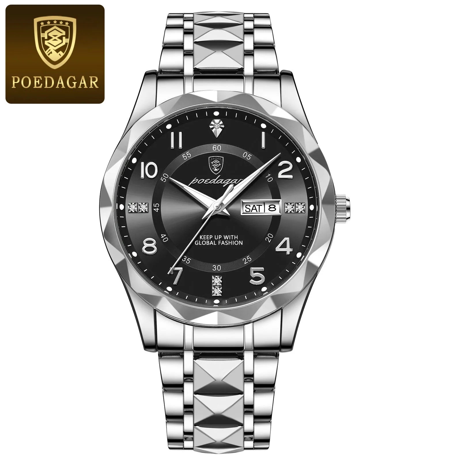 Luxury Men Luminous Wristwatch SILVER Brand Watch