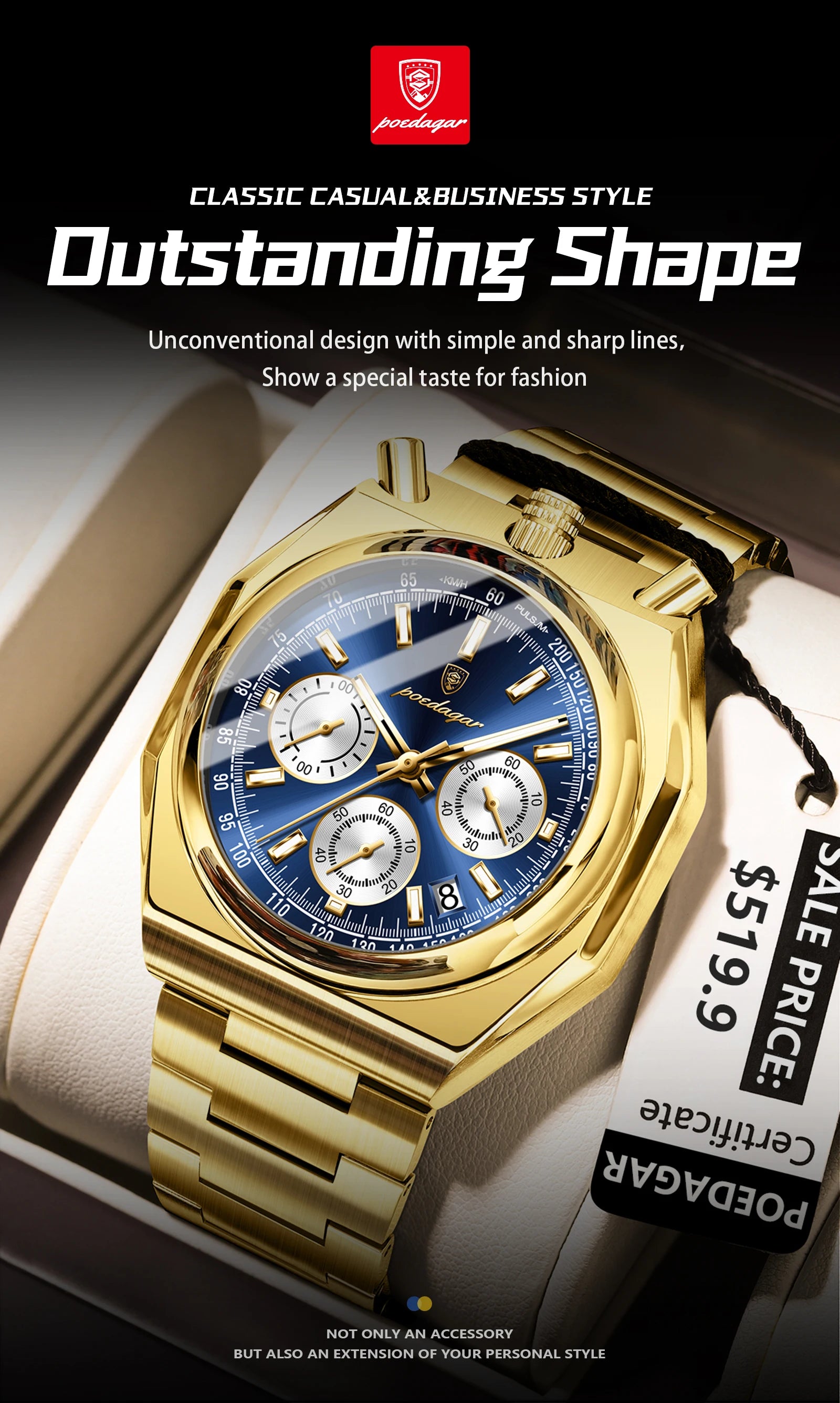 S-3Globe Luxury Chronograph Watch SILVER Brand Watch