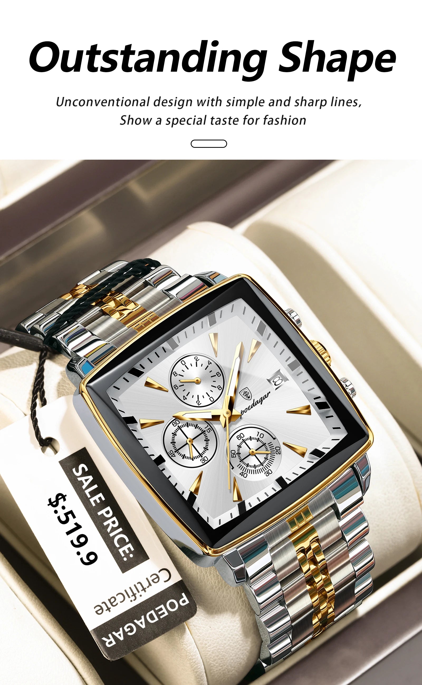 S-Squared Chronograph Luxury Watch SILVER Brand Watch