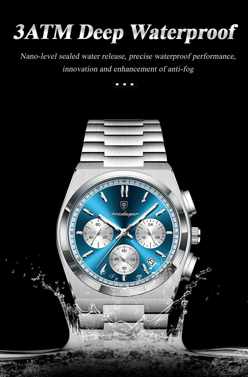 3-Globe Luxury Watch SILVER Brand Watch