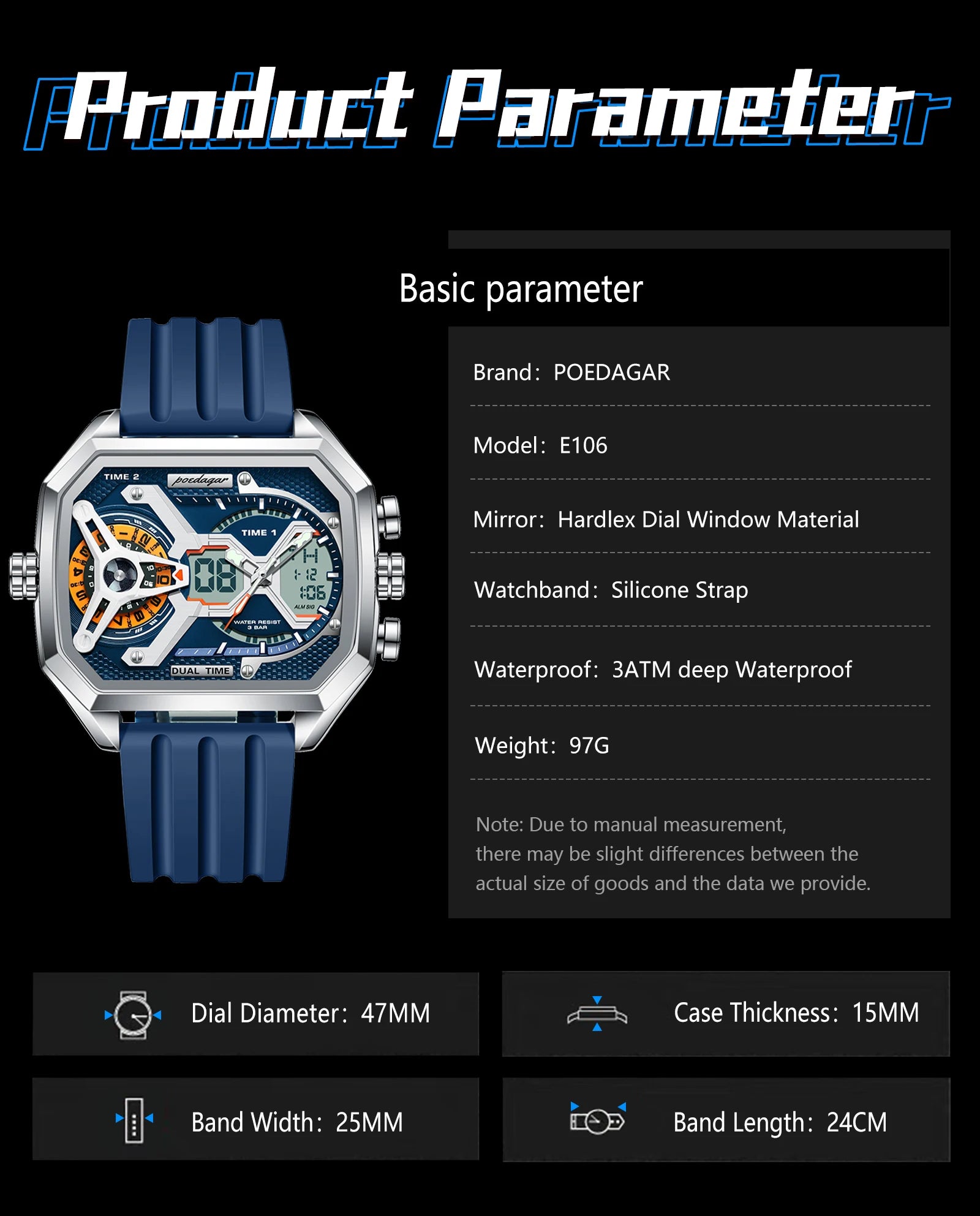 S-OctoTal Top Luxury Men Watch LED SILVER Brand Watch