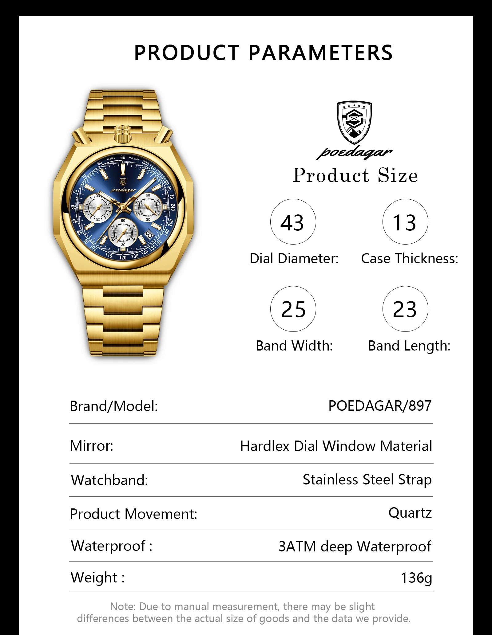 S-3Globe Luxury Chronograph Watch SILVER Brand Watch