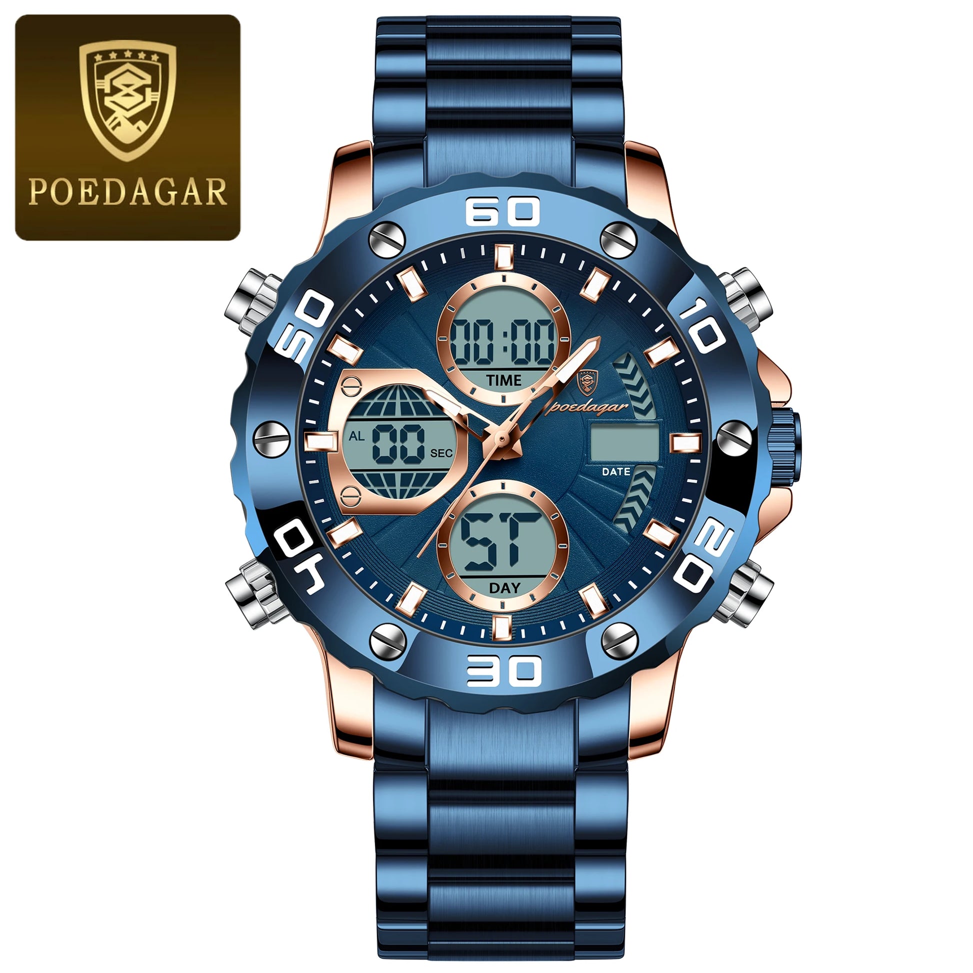 S-Digital Luxury men watch SILVER Brand Watch