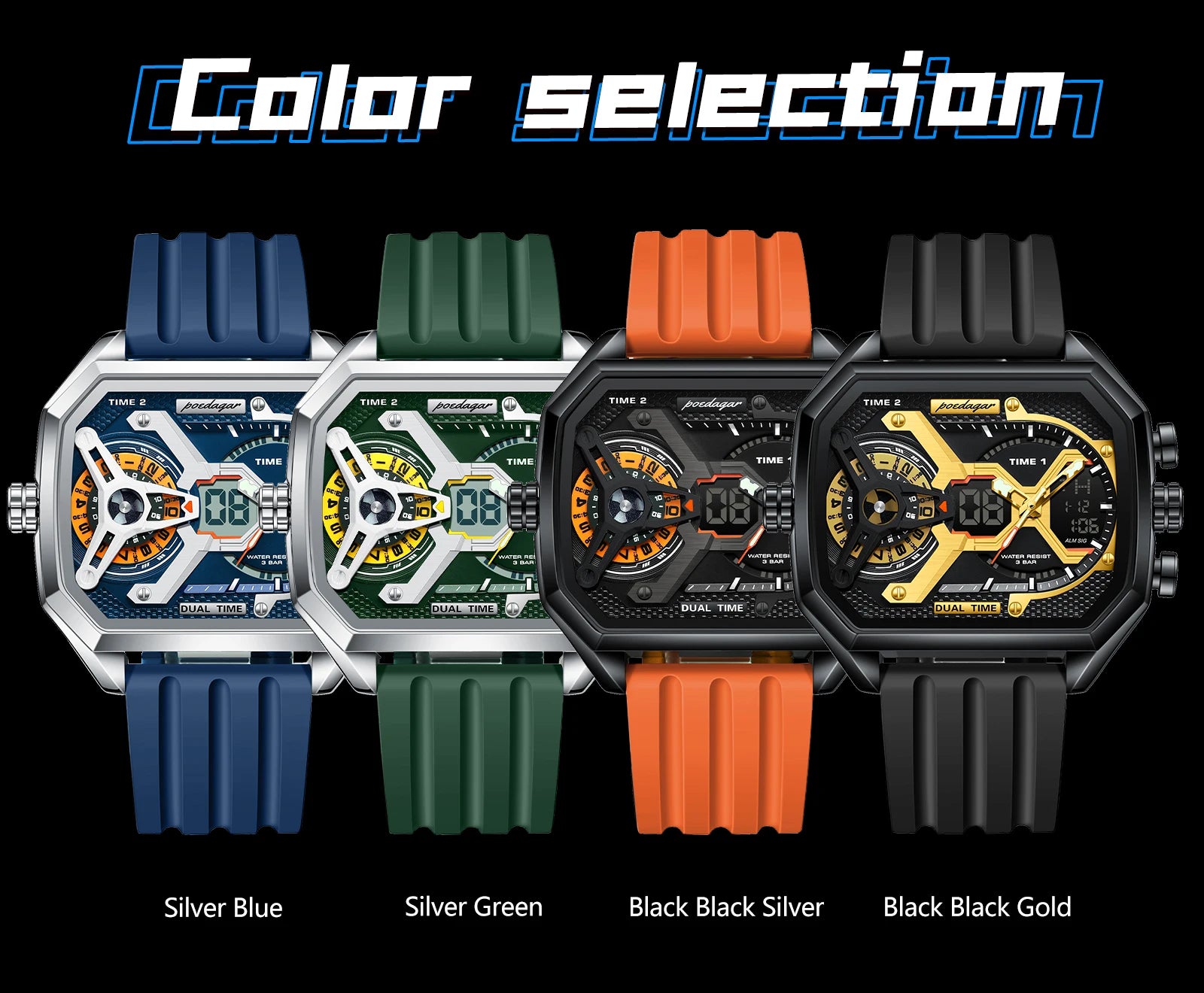 S-OctoTal Top Luxury Men Watch LED SILVER Brand Watch