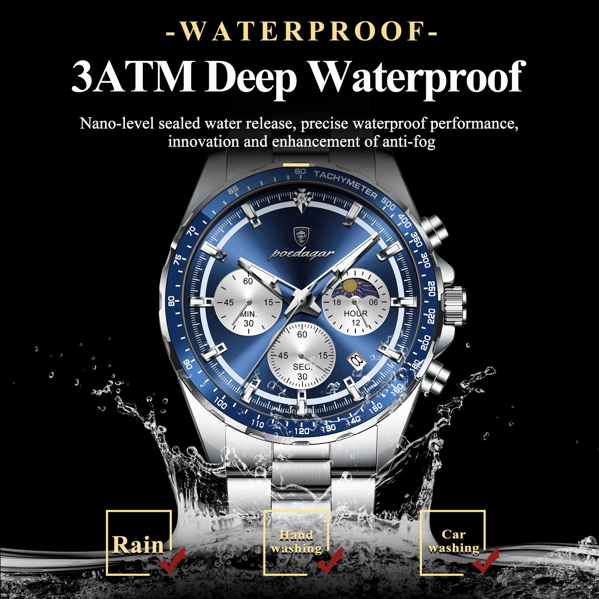 S-Dagar Luxury Sport Watch SILVER Brand Watch