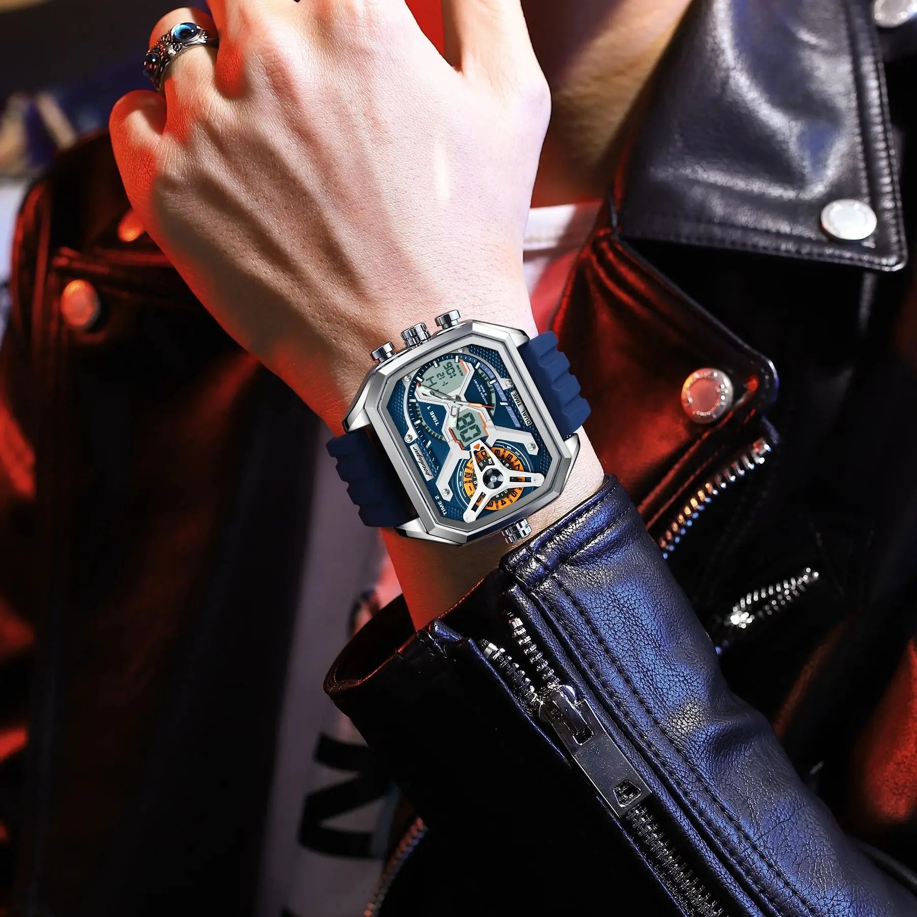 S-OctoTal Top Luxury Men Watch LED SILVER Brand Watch