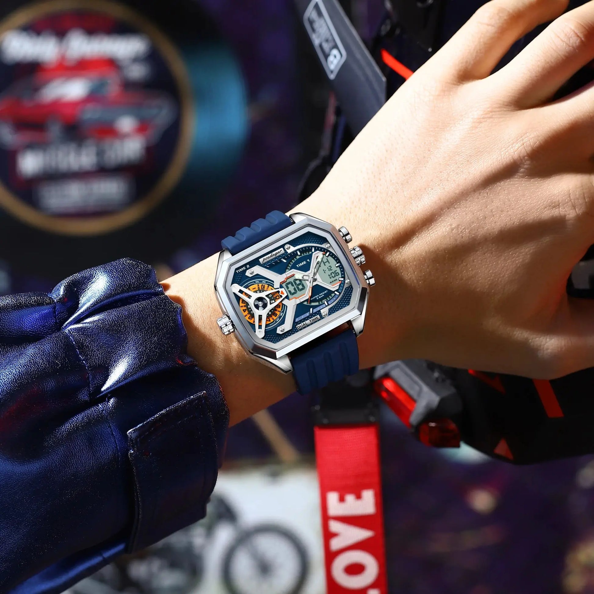 S-OctoTal Top Luxury Men Watch LED SILVER Brand Watch