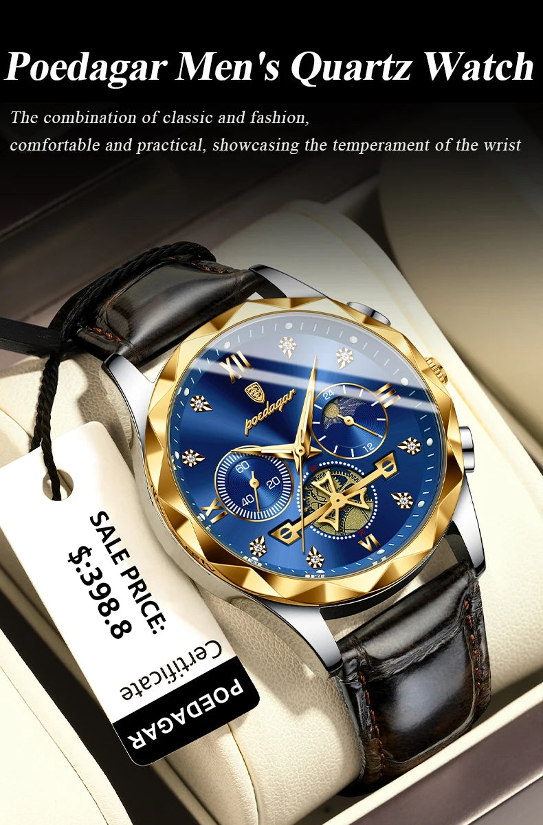 S-Legleather Luxury Watch SILVER Brand Watch