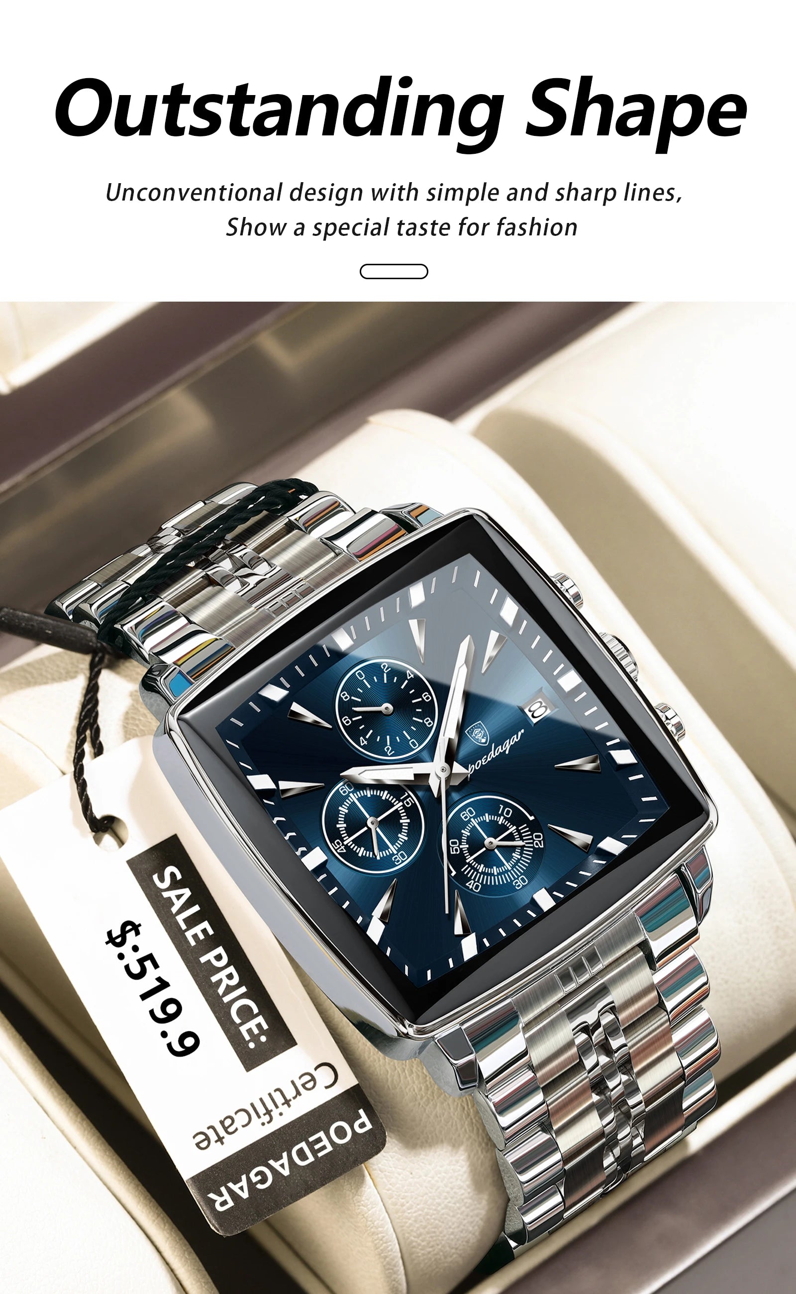 Xsquare Watch Luxury SILVER Brand Watch