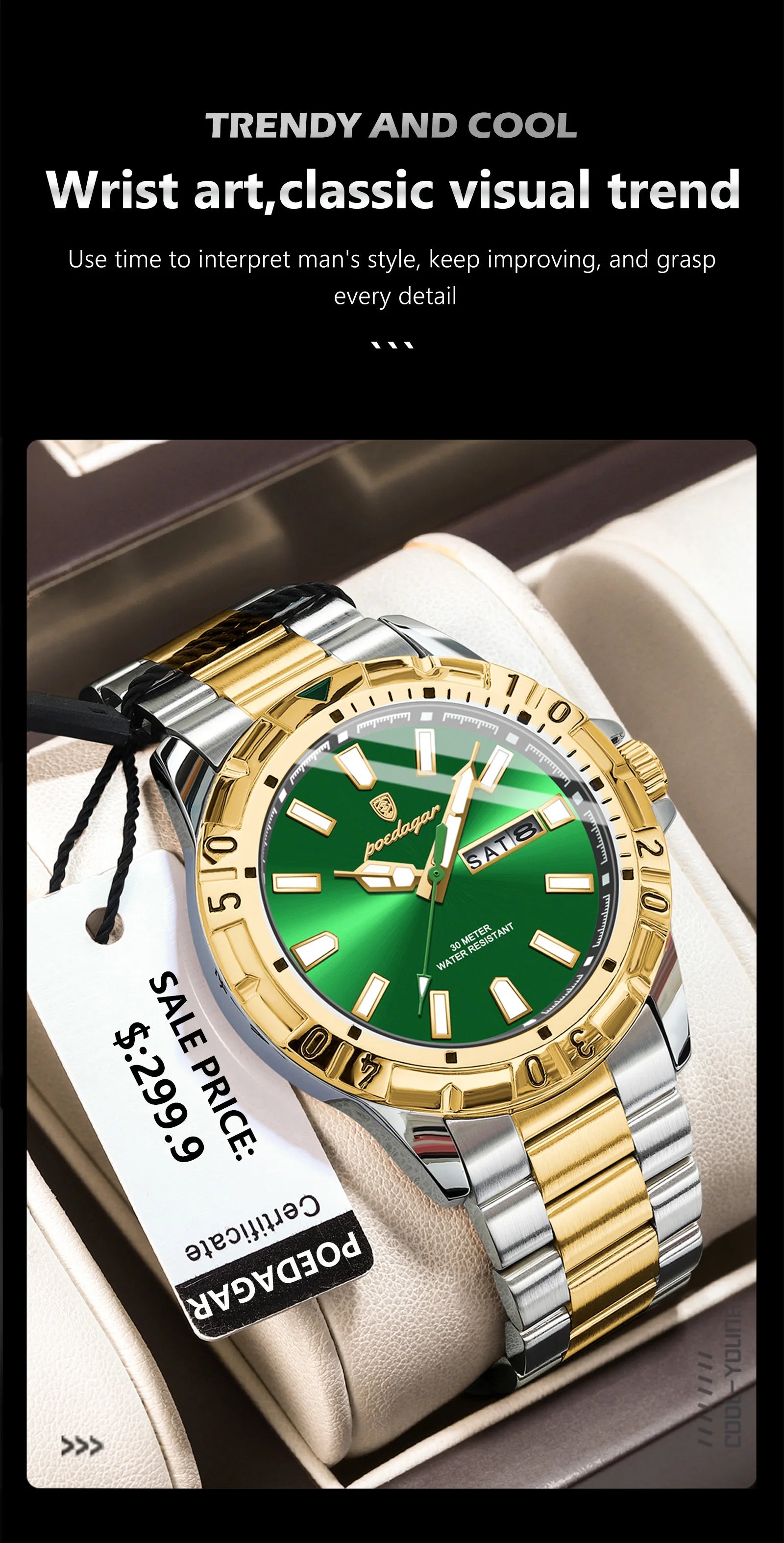 S-Qartz Luxury Man Watch SILVER Brand Watch