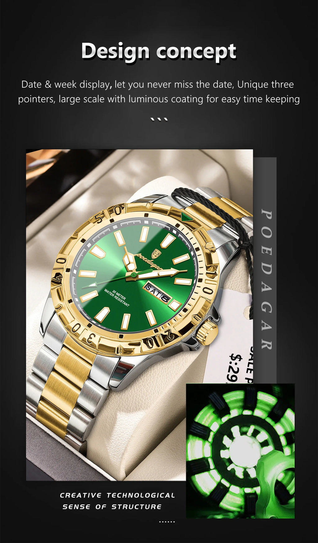 S-Qartz Luxury Man Watch SILVER Brand Watch