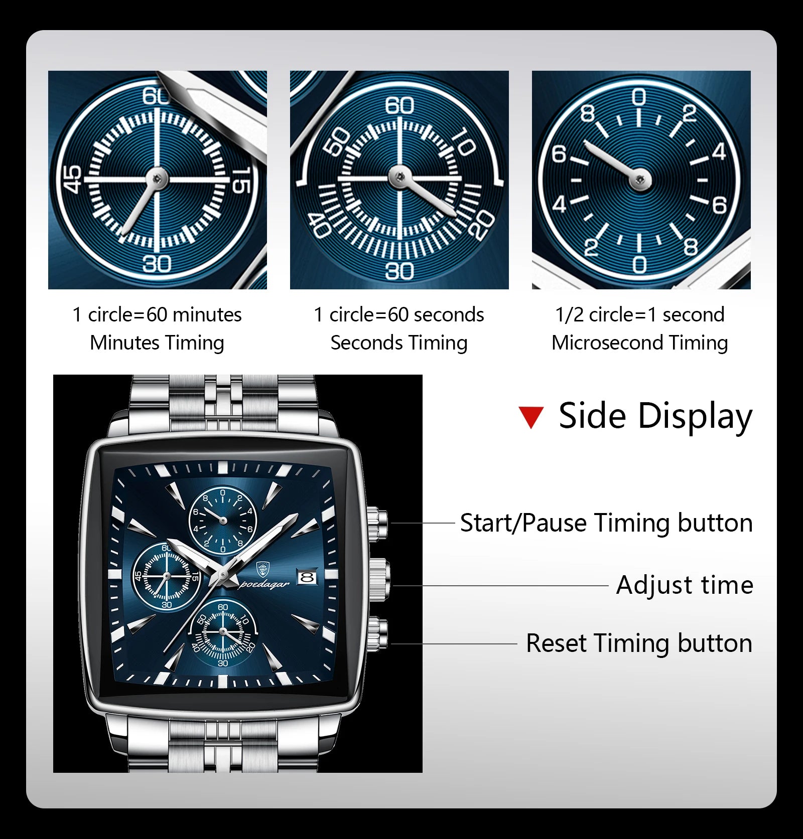 Xsquare Watch Luxury SILVER Brand Watch