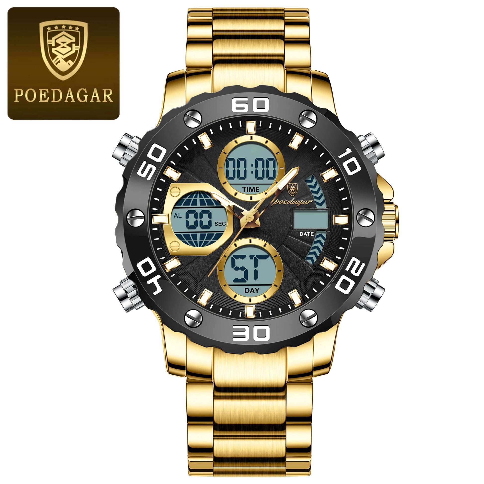 S-Digital Luxury men watch SILVER Brand Watch