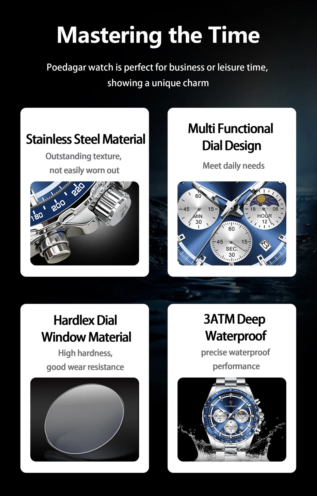 S-Dagar Luxury Sport Watch SILVER Brand Watch