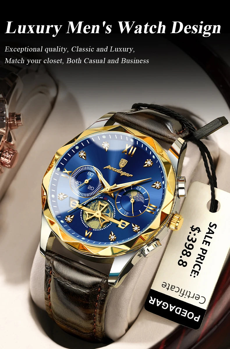 S-Legleather Luxury Watch SILVER Brand Watch