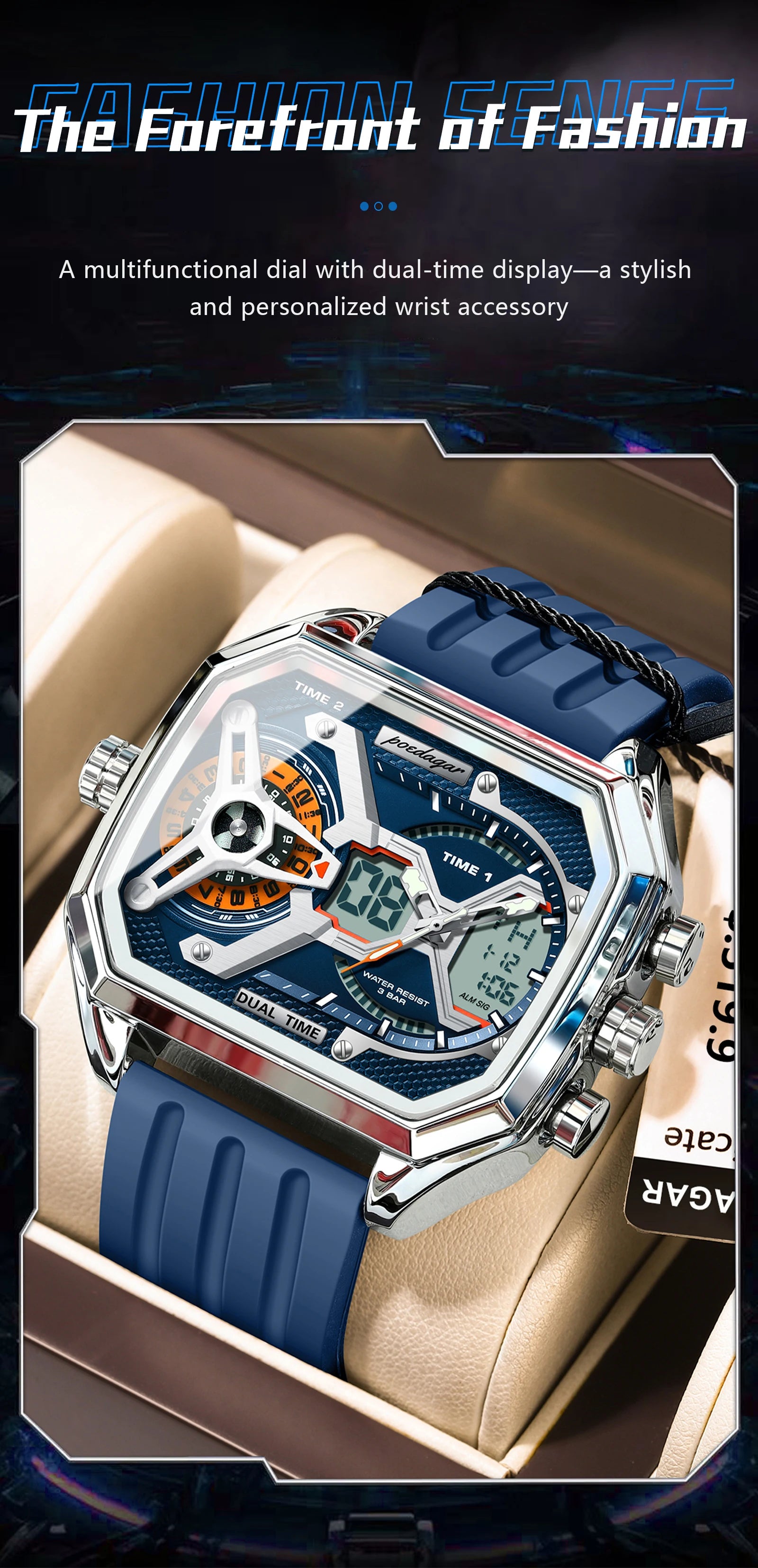 S-OctoTal Top Luxury Men Watch LED SILVER Brand Watch