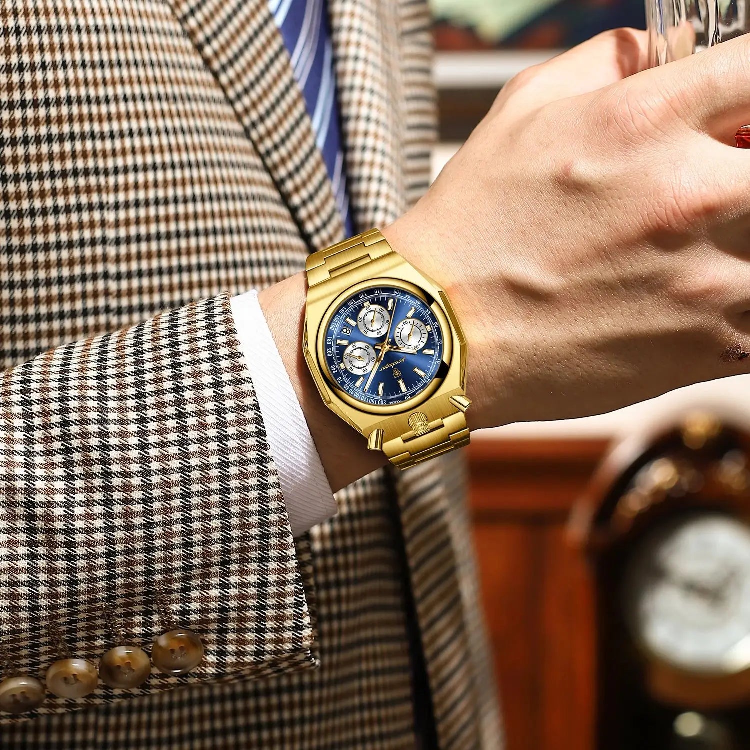 S-3Globe Luxury Chronograph Watch SILVER Brand Watch