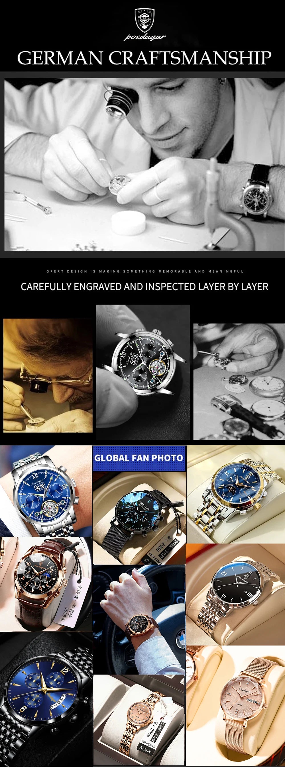 3-Globe Luxury Watch SILVER Brand Watch