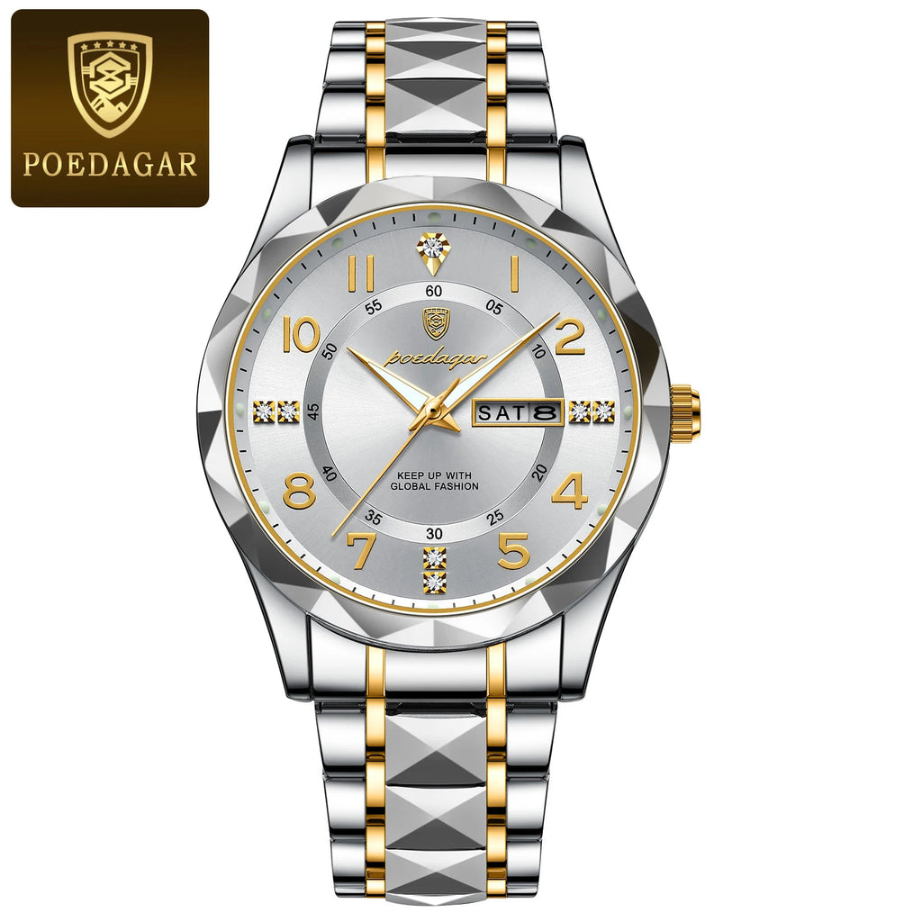 Luxury Men Luminous Wristwatch SILVER Brand Watch