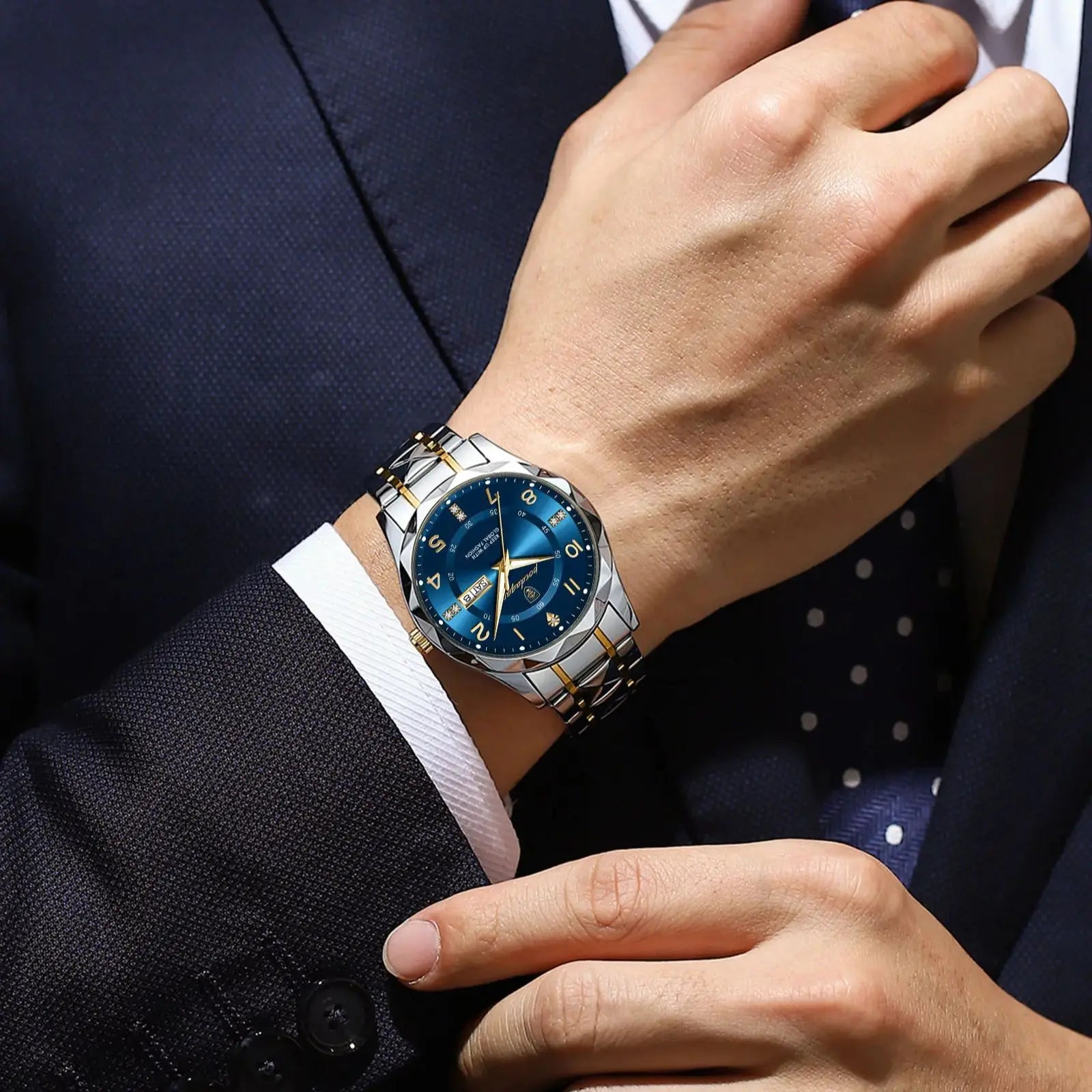 Luxury Men Luminous Wristwatch SILVER Brand Watch