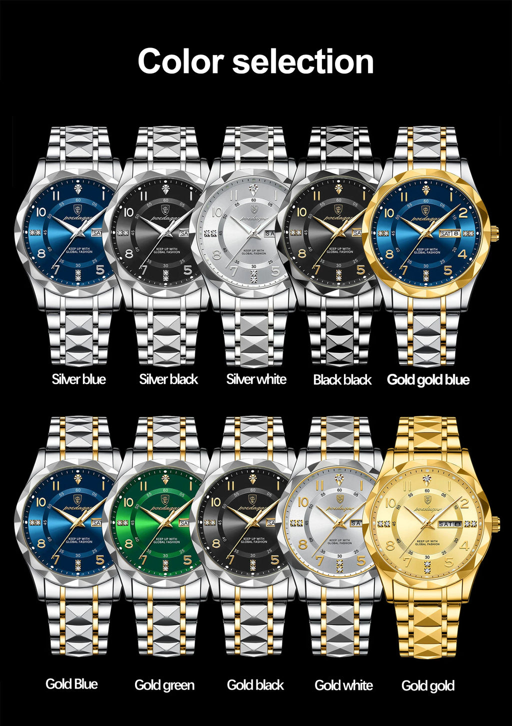 Luxury Men Luminous Wristwatch SILVER Brand Watch