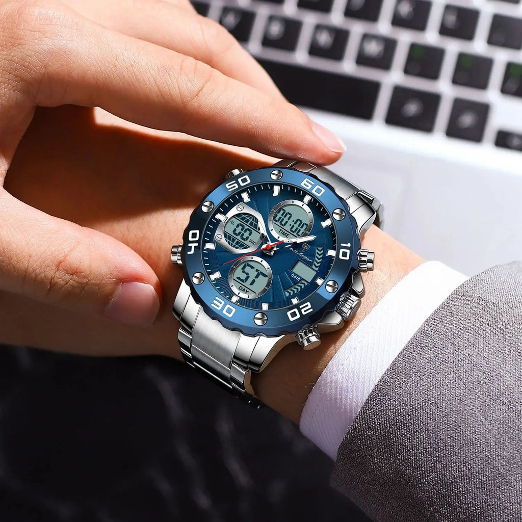 S-Digital Luxury men watch SILVER Brand Watch