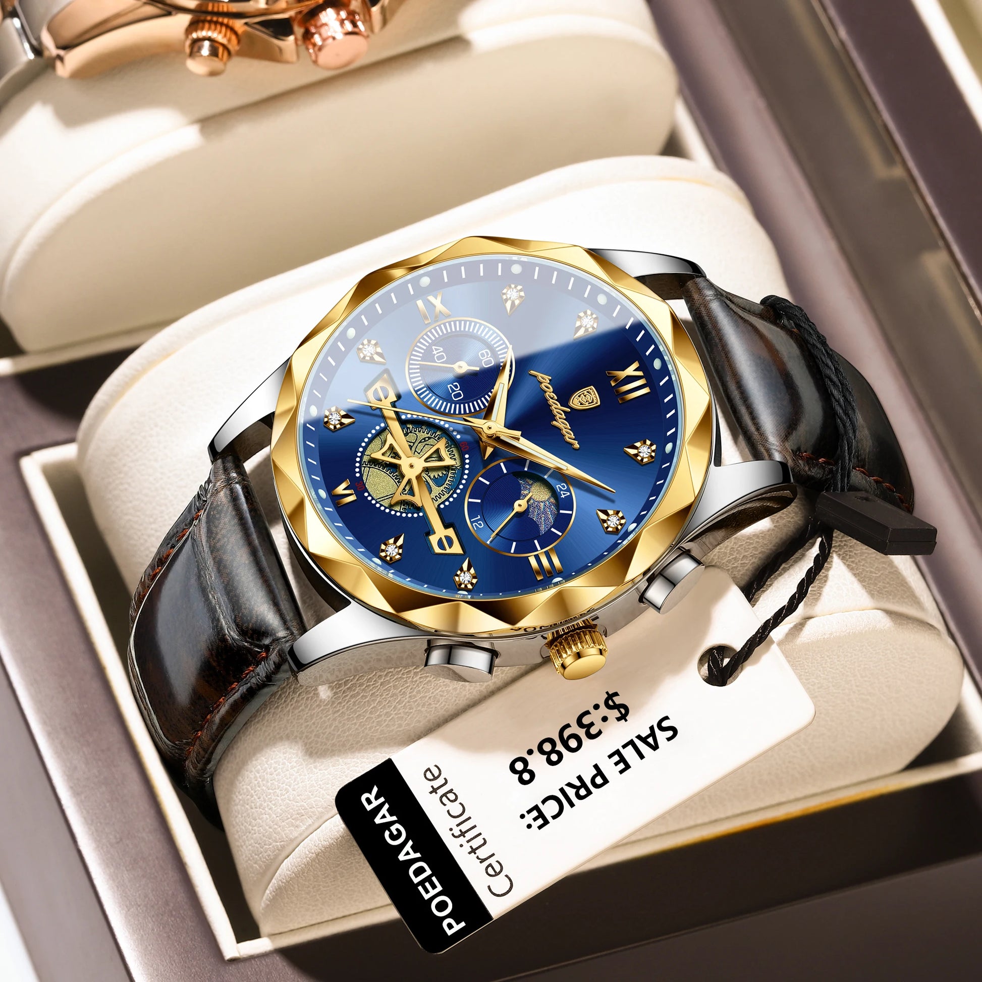 S-Legleather Luxury Watch SILVER Brand Watch