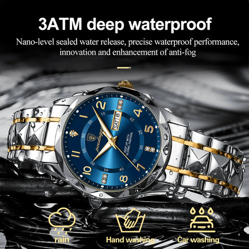 Luxury Men Luminous Wristwatch SILVER Brand Watch