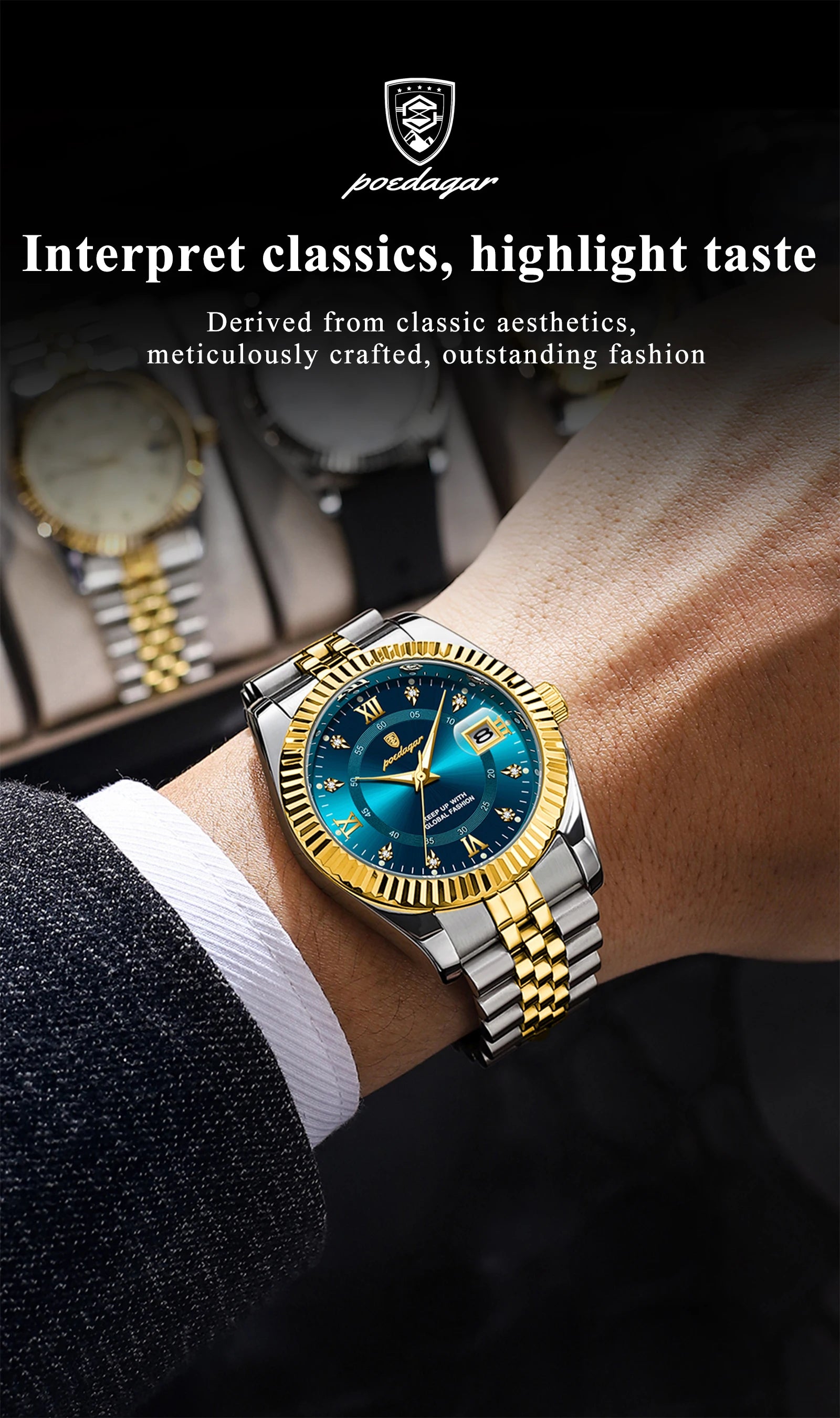S-Lin Luxury Gold Quartz SILVER Brand Watch