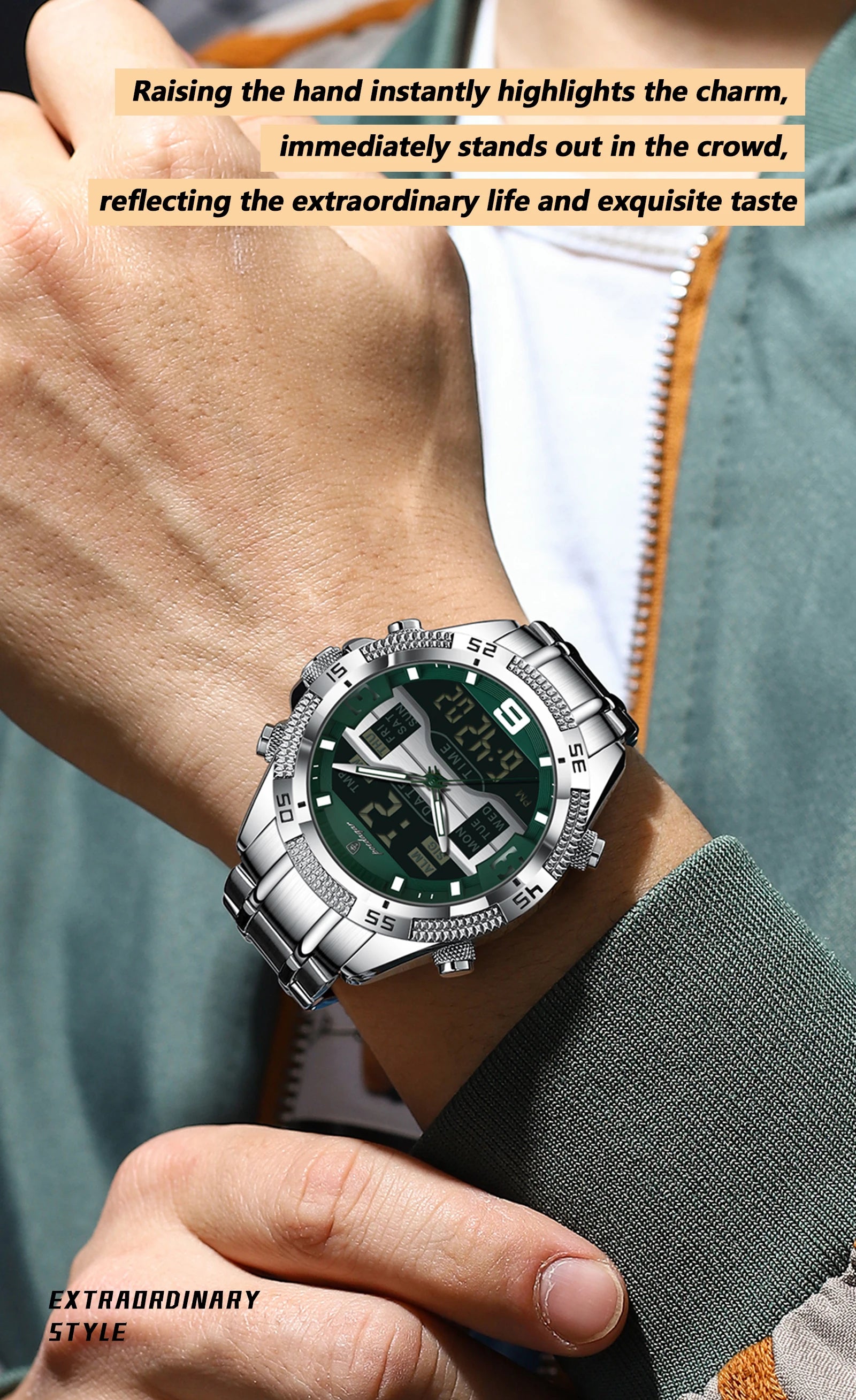 S-Digital Watch Luxury Digital Week SILVER Brand Watch