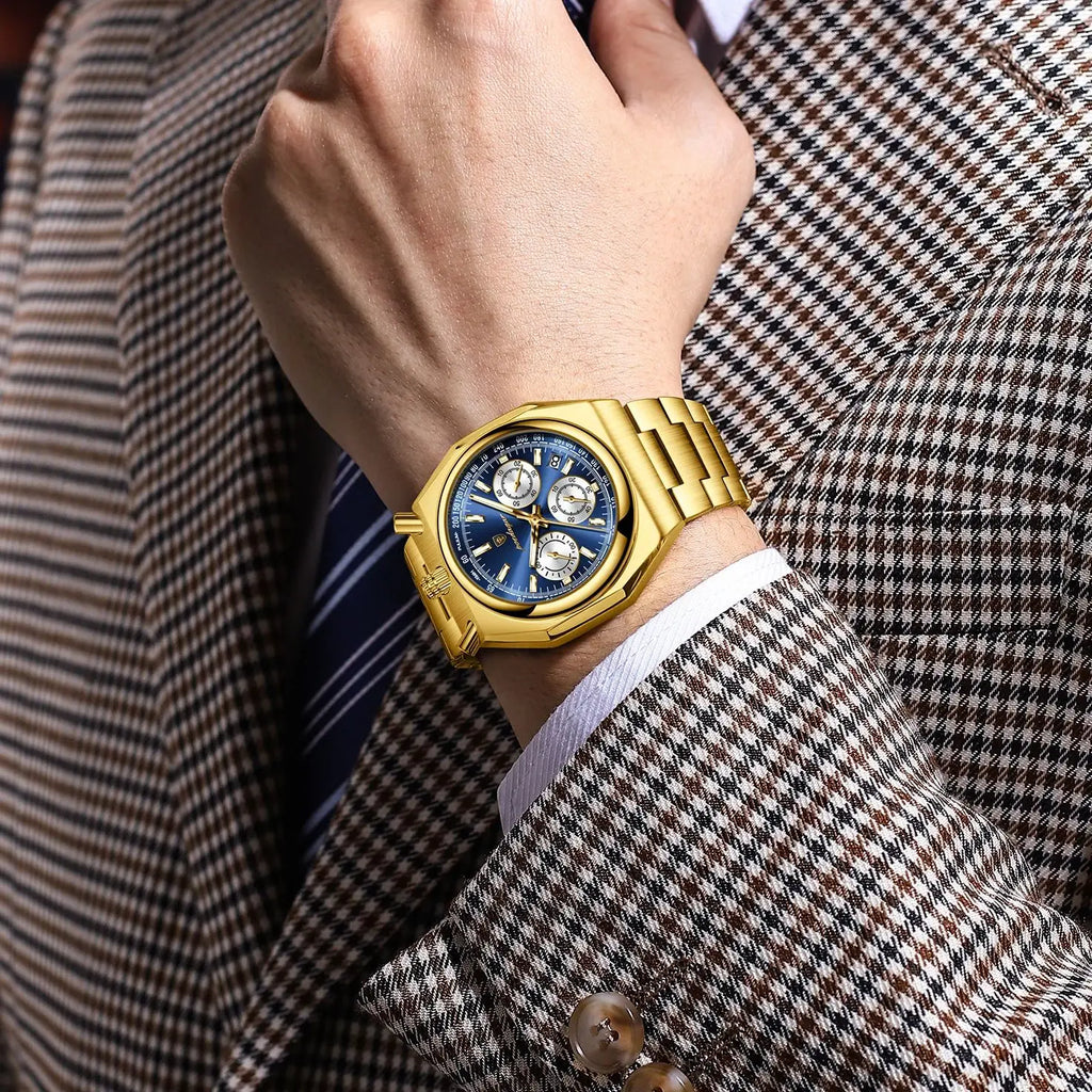 S-3Globe Luxury Chronograph Watch SILVER Brand Watch