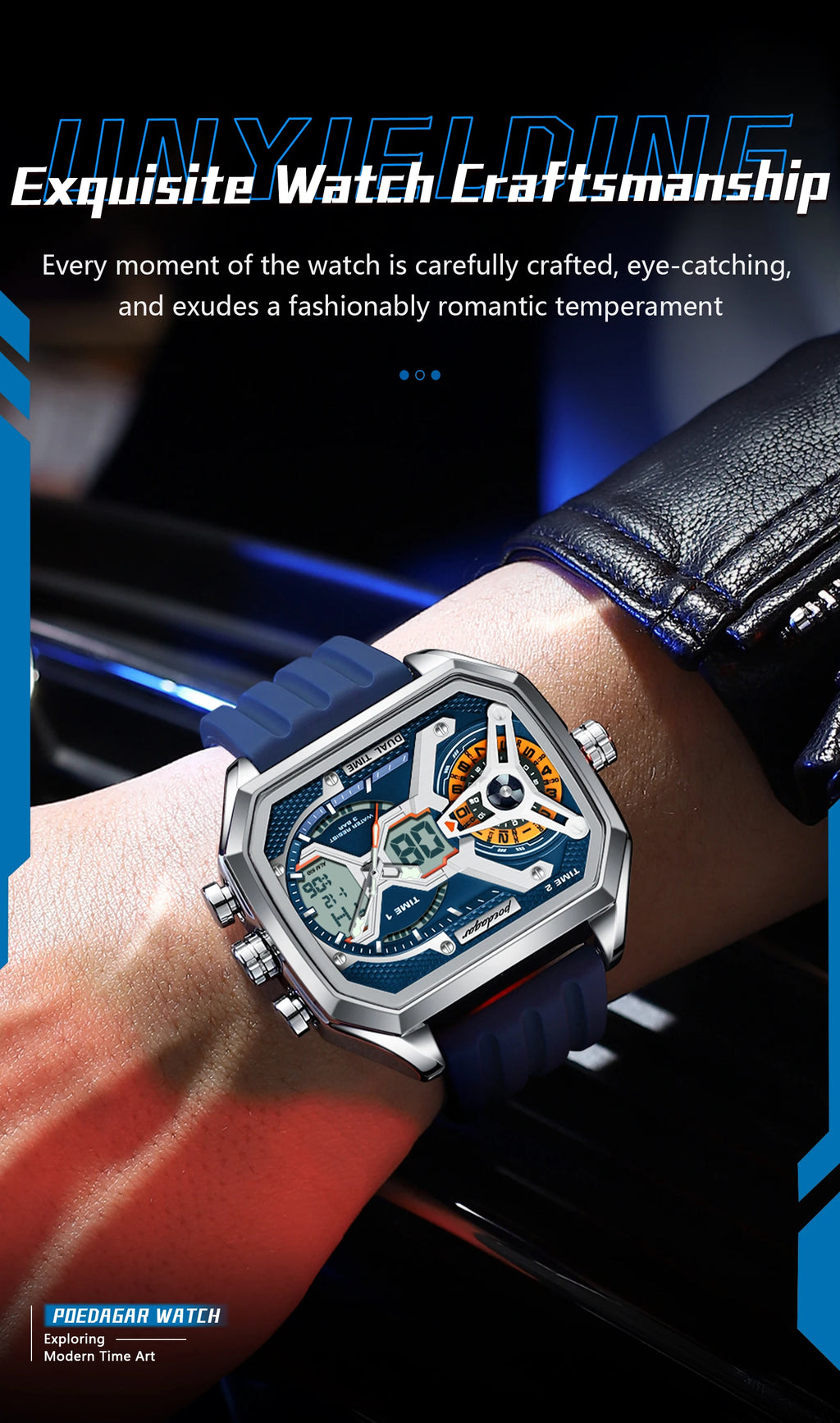 S-OctoTal Top Luxury Men Watch LED SILVER Brand Watch