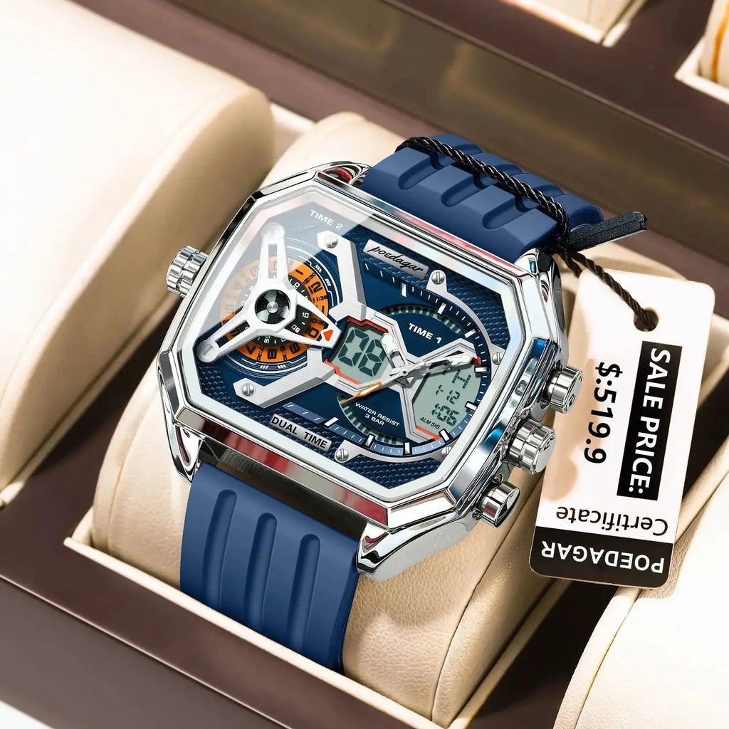 S-OctoTal Top Luxury Men Watch LED SILVER Brand Watch