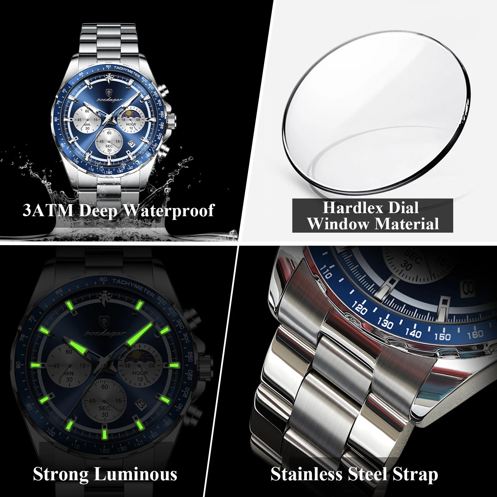 S-Dagar Luxury Sport Watch SILVER Brand Watch