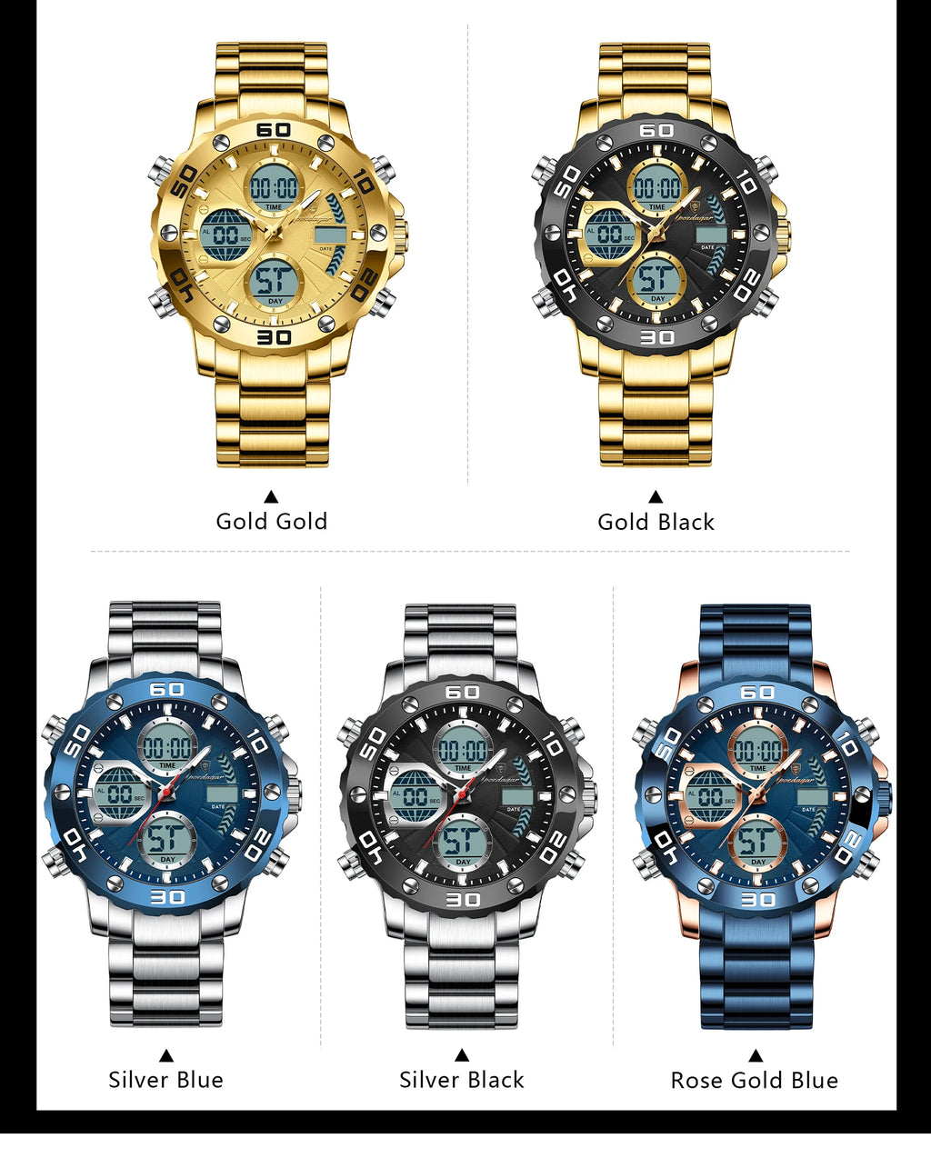 S-Digital Luxury men watch SILVER Brand Watch