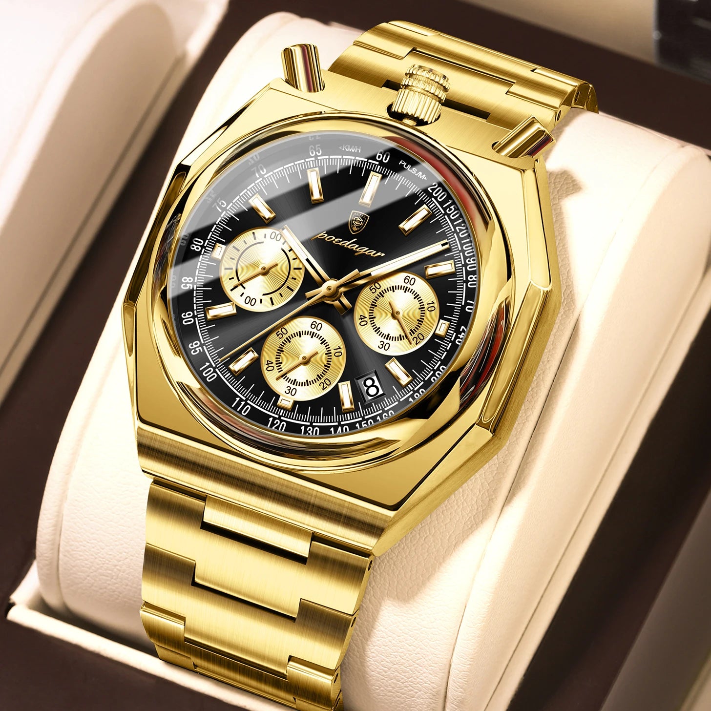 S-3Globe Luxury Chronograph Watch SILVER Brand Watch