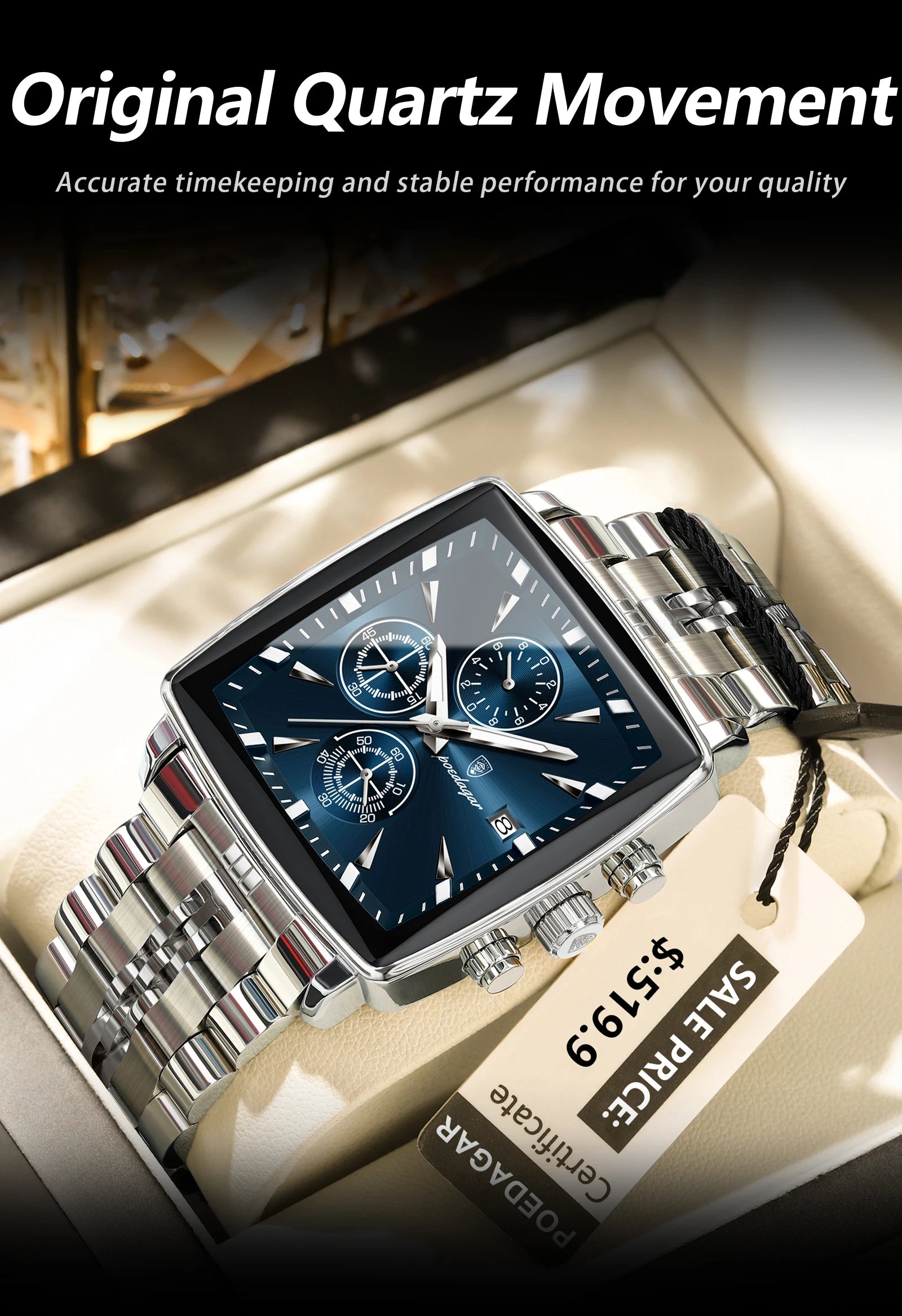 Xsquare Watch Luxury SILVER Brand Watch