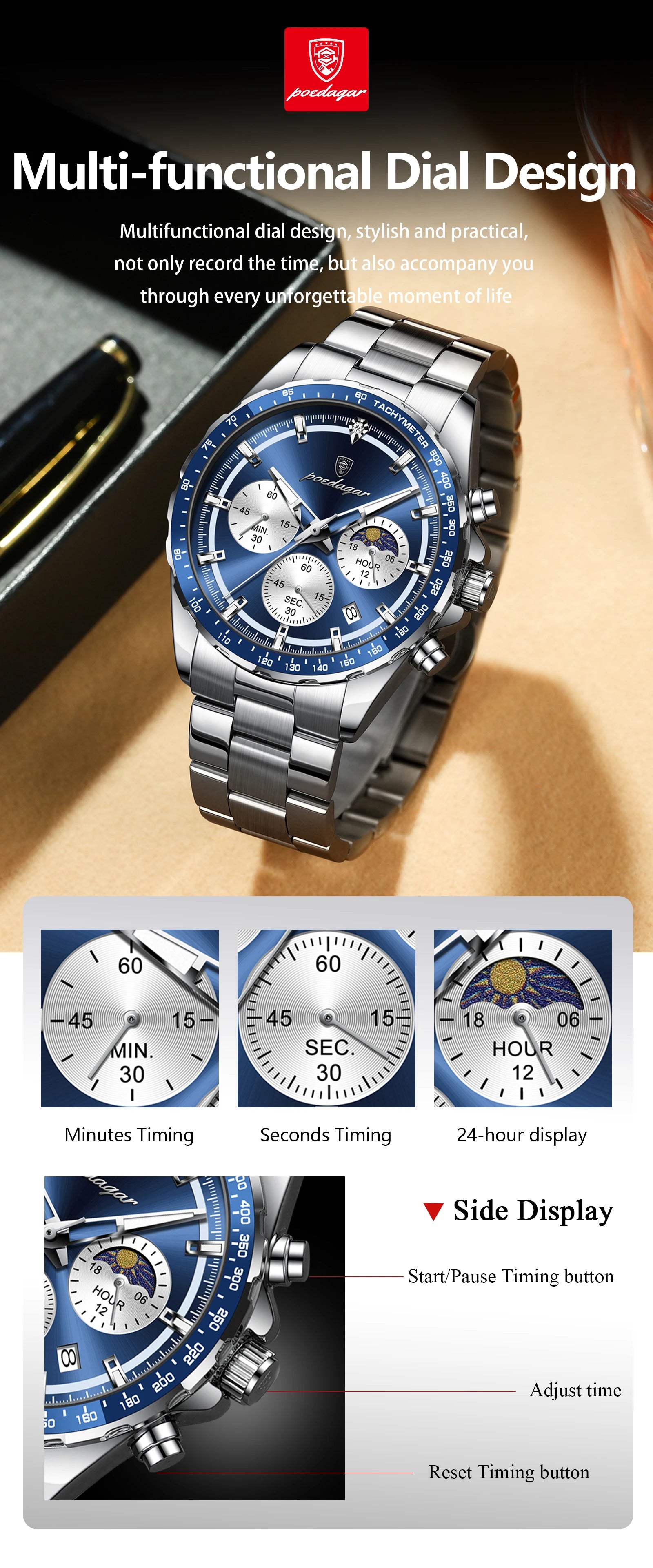 S-Dagar Luxury Sport Watch SILVER Brand Watch